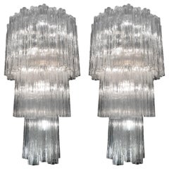 Pair of Tronchi Murano Glass Chandelier, 1960s