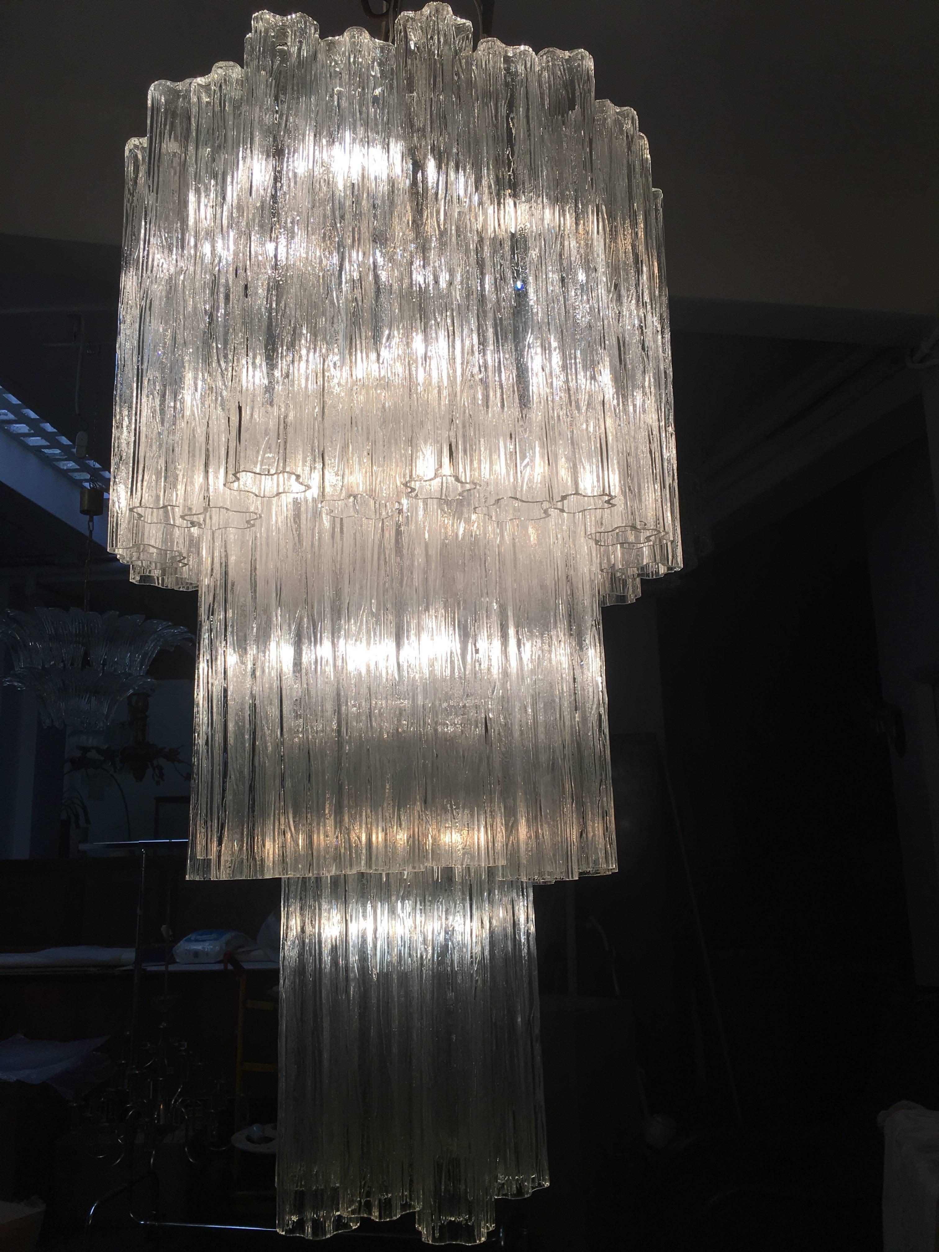 Pair of Tronchi Murano Glass Chandelier, 1960s For Sale 3