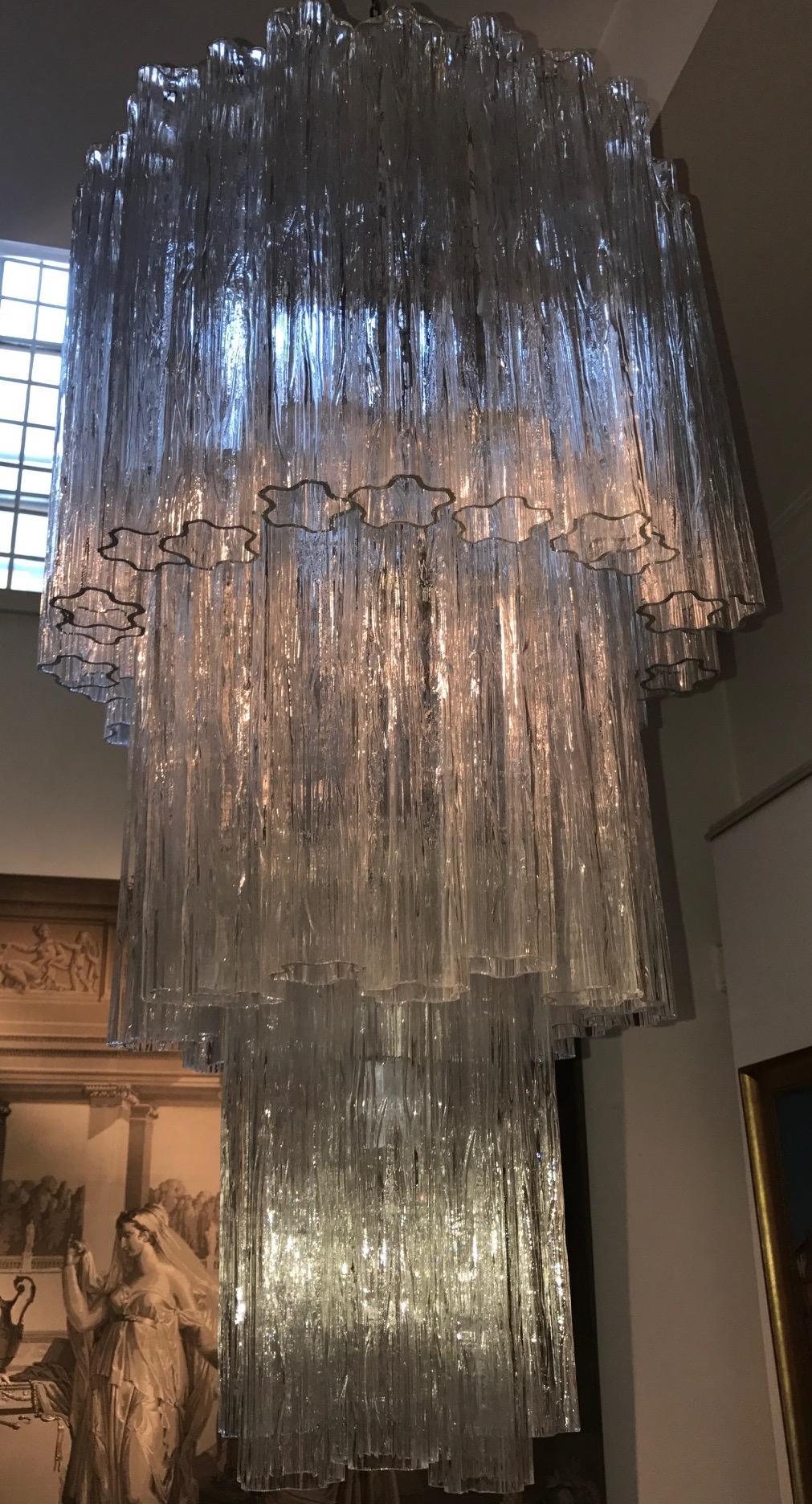 Pair of Tronchi Murano Glass Chandelier, 1960s For Sale 4