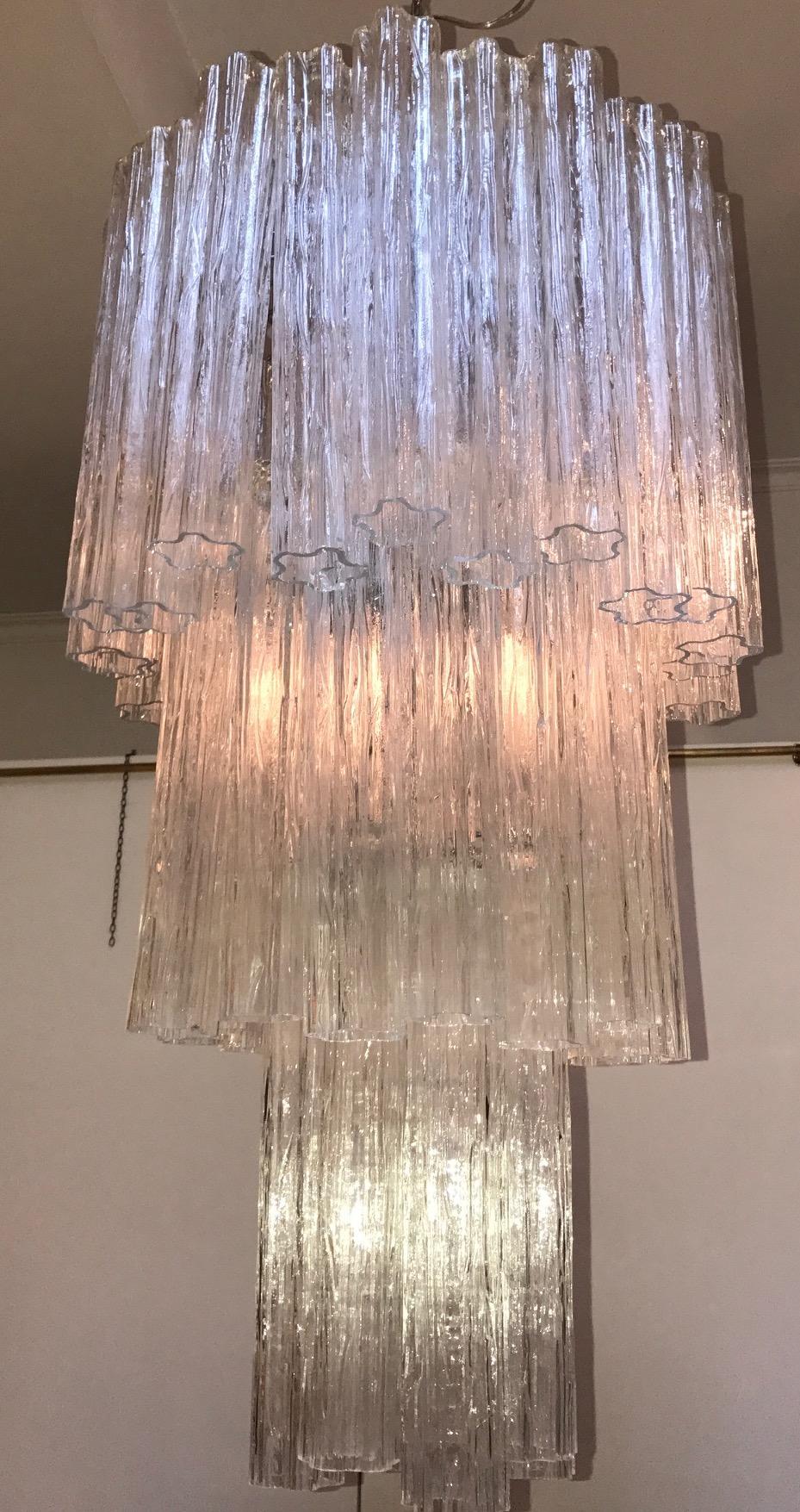Pair of Tronchi Murano Glass Chandelier, 1960s For Sale 5