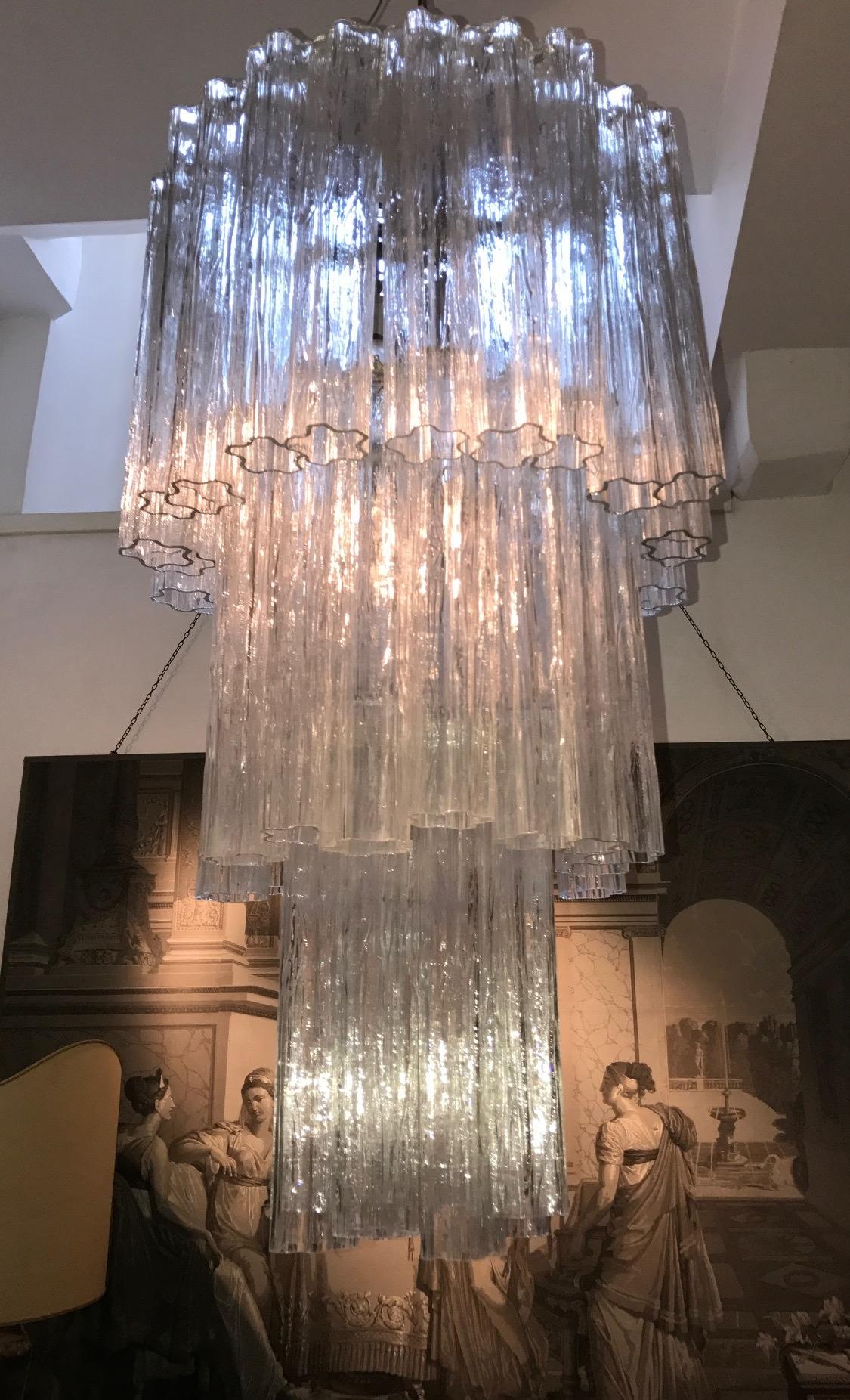 Pair of Tronchi Murano Glass Chandelier, 1960s For Sale 6