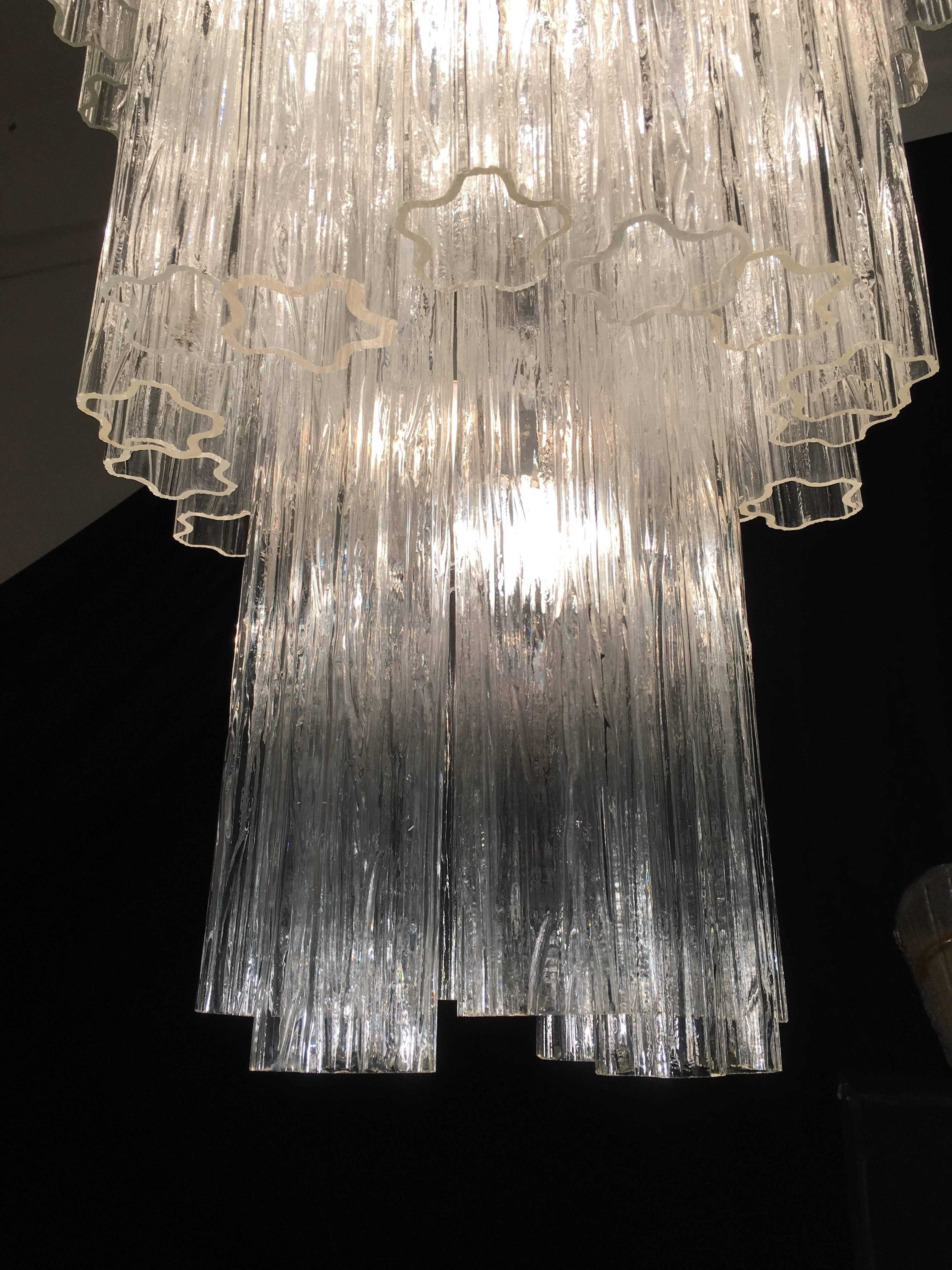 Pair of Tronchi Murano Glass Chandelier, 1960s For Sale 1