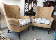 Pair of "Tropical" Colonial Style Wing Chairs