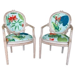 Paar tropische Zweig-Regency-Sessel