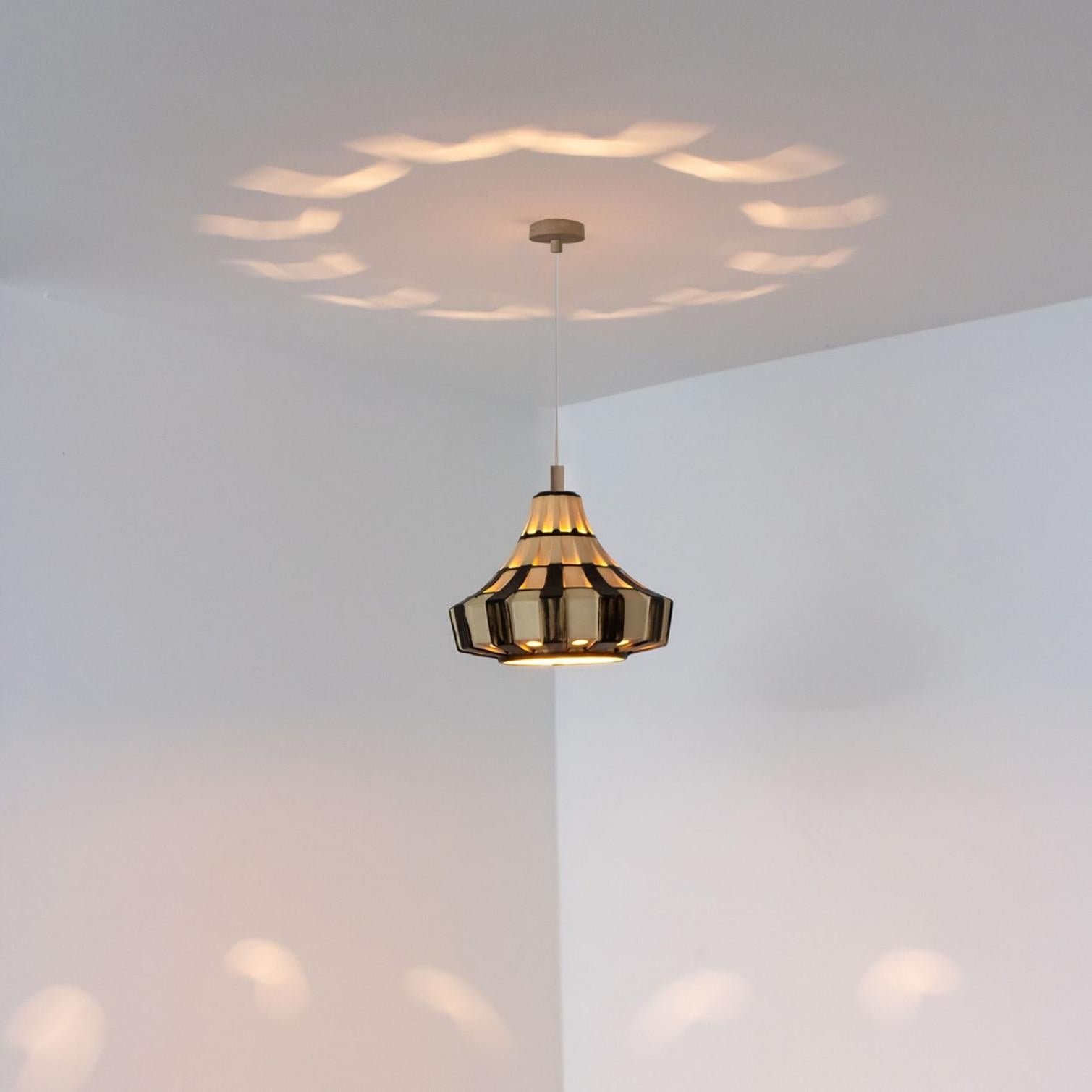 Other Pair of Trumpet Ivory Brown Ceramic Pendant Light, Denmark, 1970 For Sale