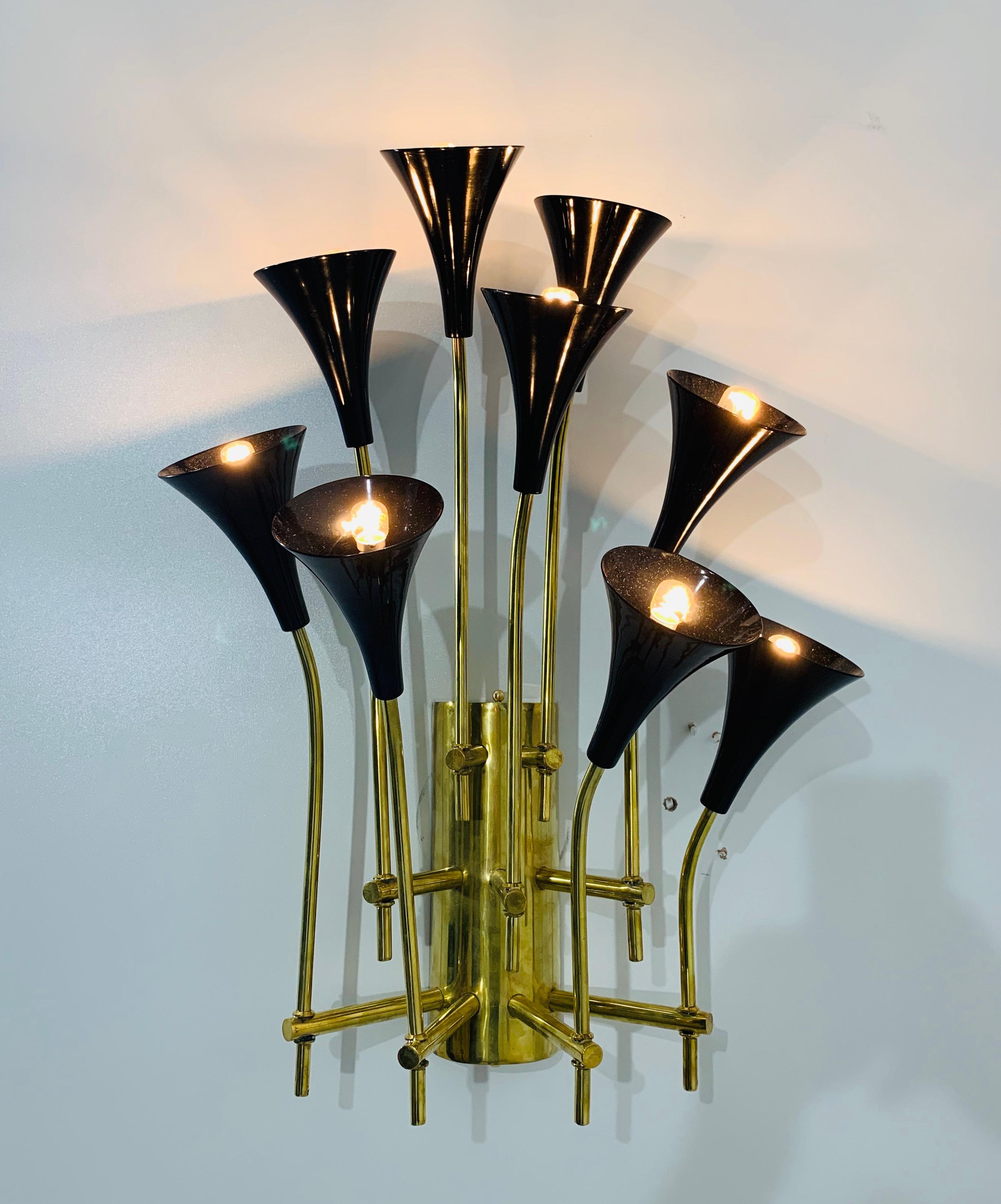 Pair of Trumpets Sconces by Fabio Ltd In Good Condition In Los Angeles, CA