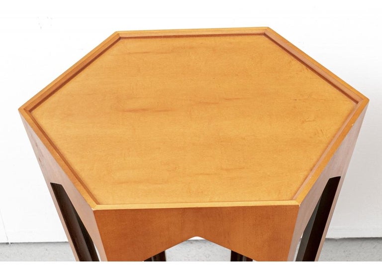Wood Pair of Tsao McKown for Donghia Hexagonal Pedestals For Sale