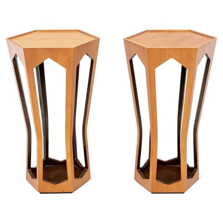 Pair of Tsao McKown for Donghia Hexagonal Pedestals For Sale