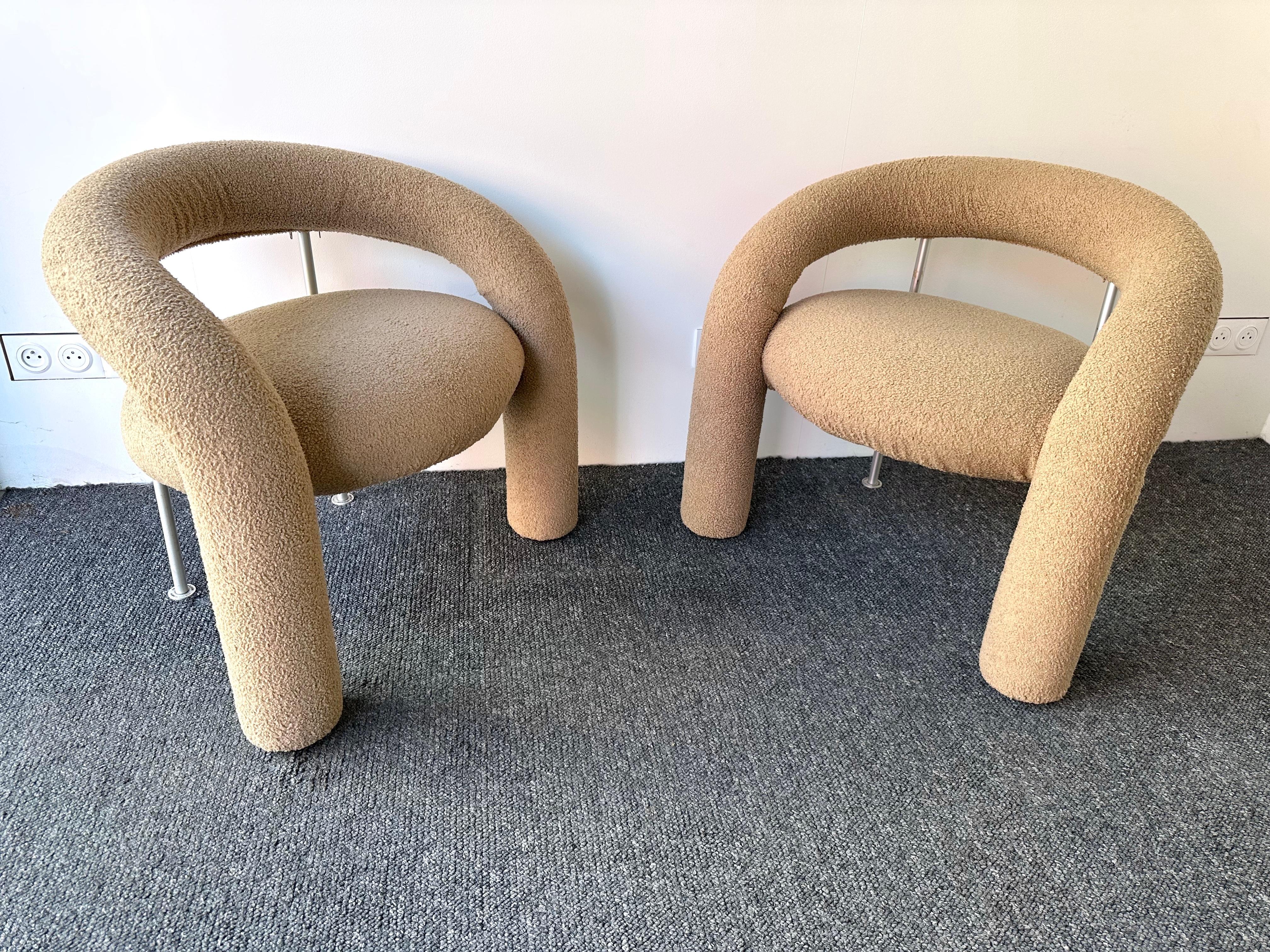 italien Paire de fauteuils tubulaires par Bartoli pour Rossi di Albizzate. Italie, 1970 en vente