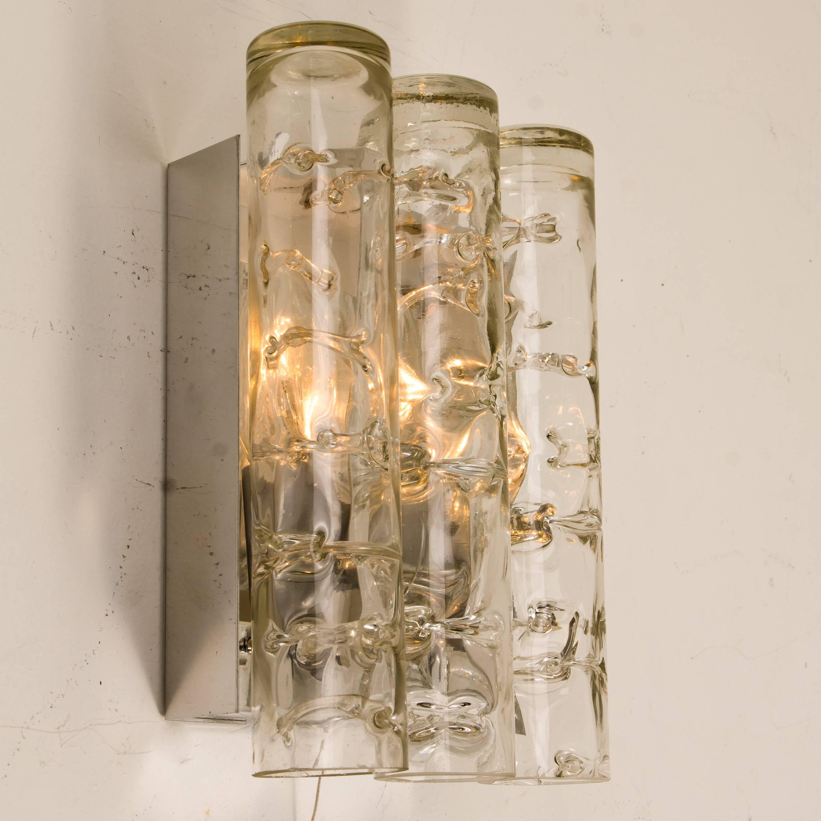 Pair of Tube Wall Sconces Doria, 1970s In Excellent Condition For Sale In Rijssen, NL