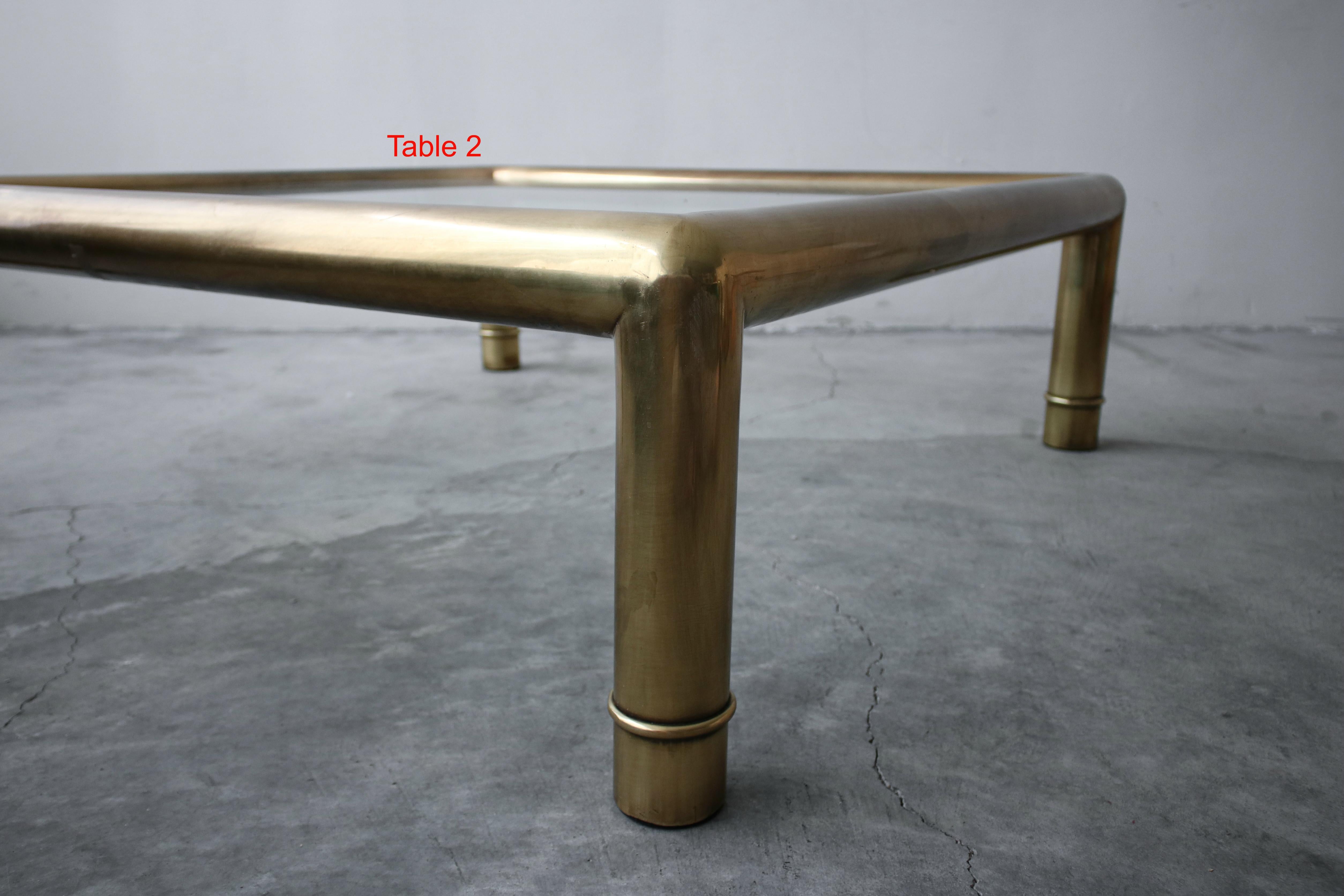 Pair of Tubular Brass Coffee Tables by Mastercraft 5