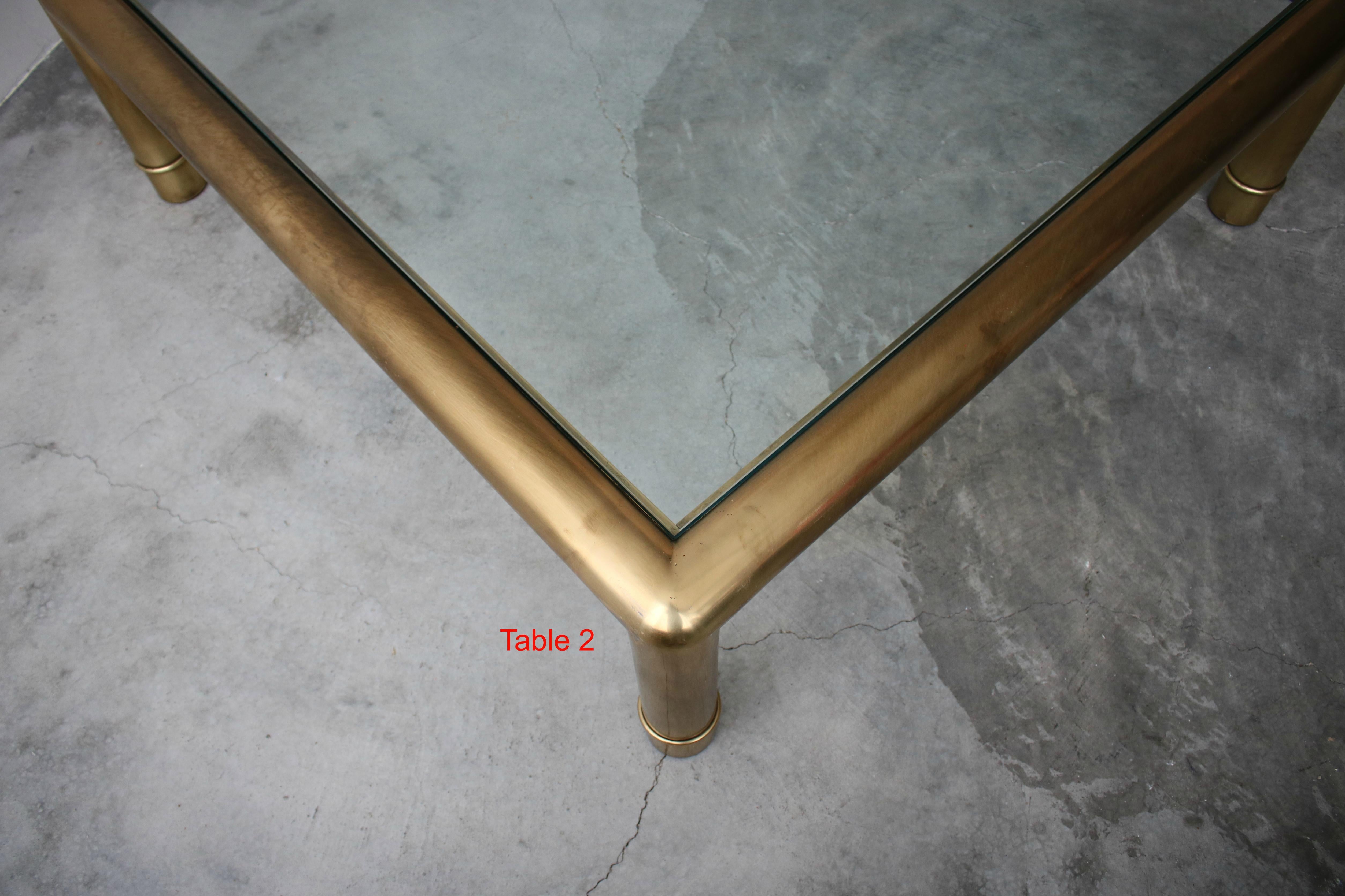 Pair of Tubular Brass Coffee Tables by Mastercraft 6