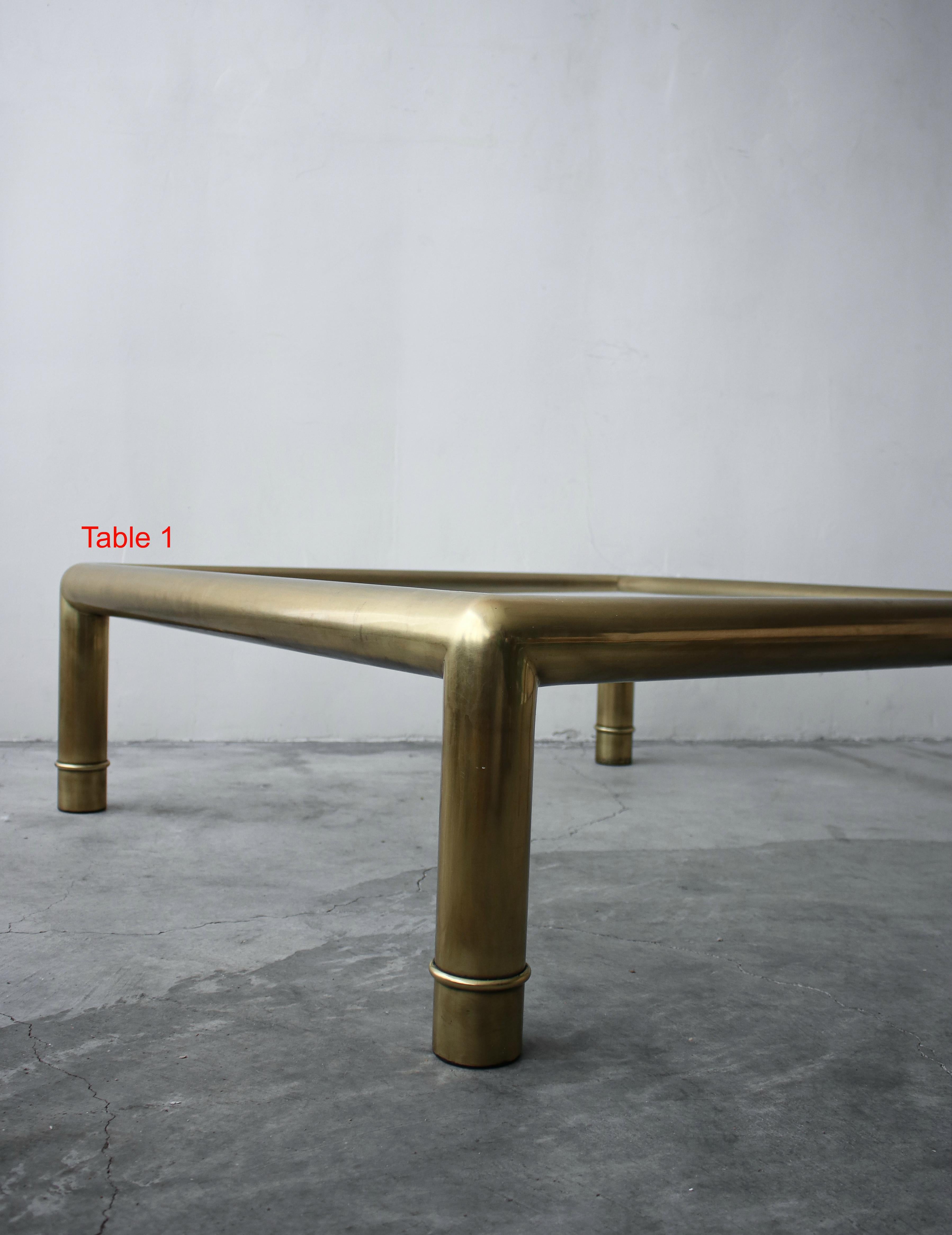 Pair of Tubular Brass Coffee Tables by Mastercraft 1