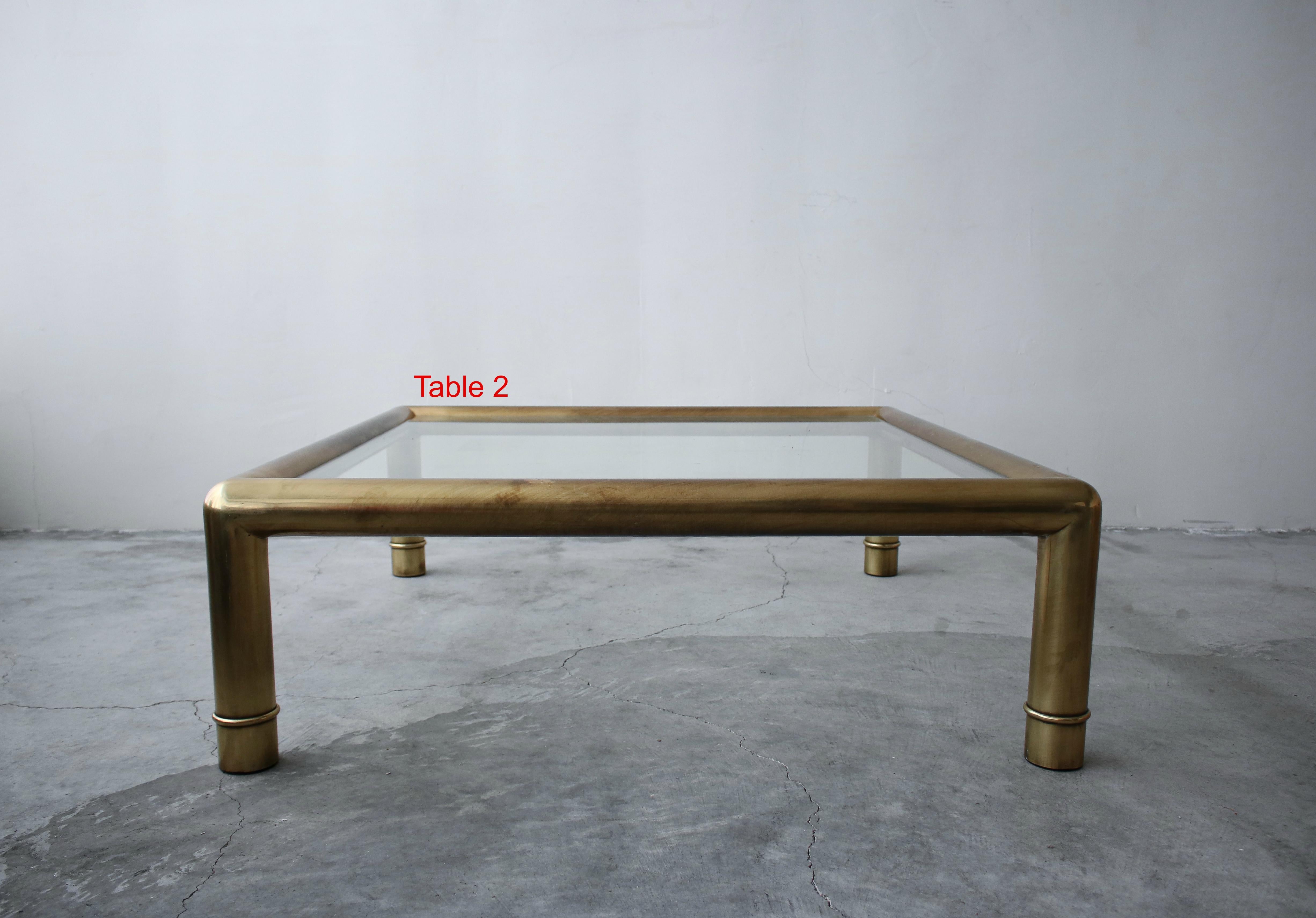 Pair of Tubular Brass Coffee Tables by Mastercraft 3