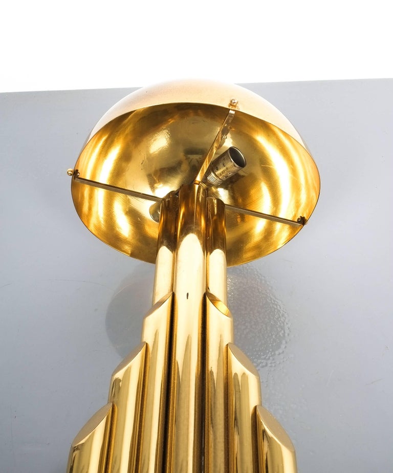 Pair of Tubular Brass Pipe Table Lamps Attributed to Staff, Germany