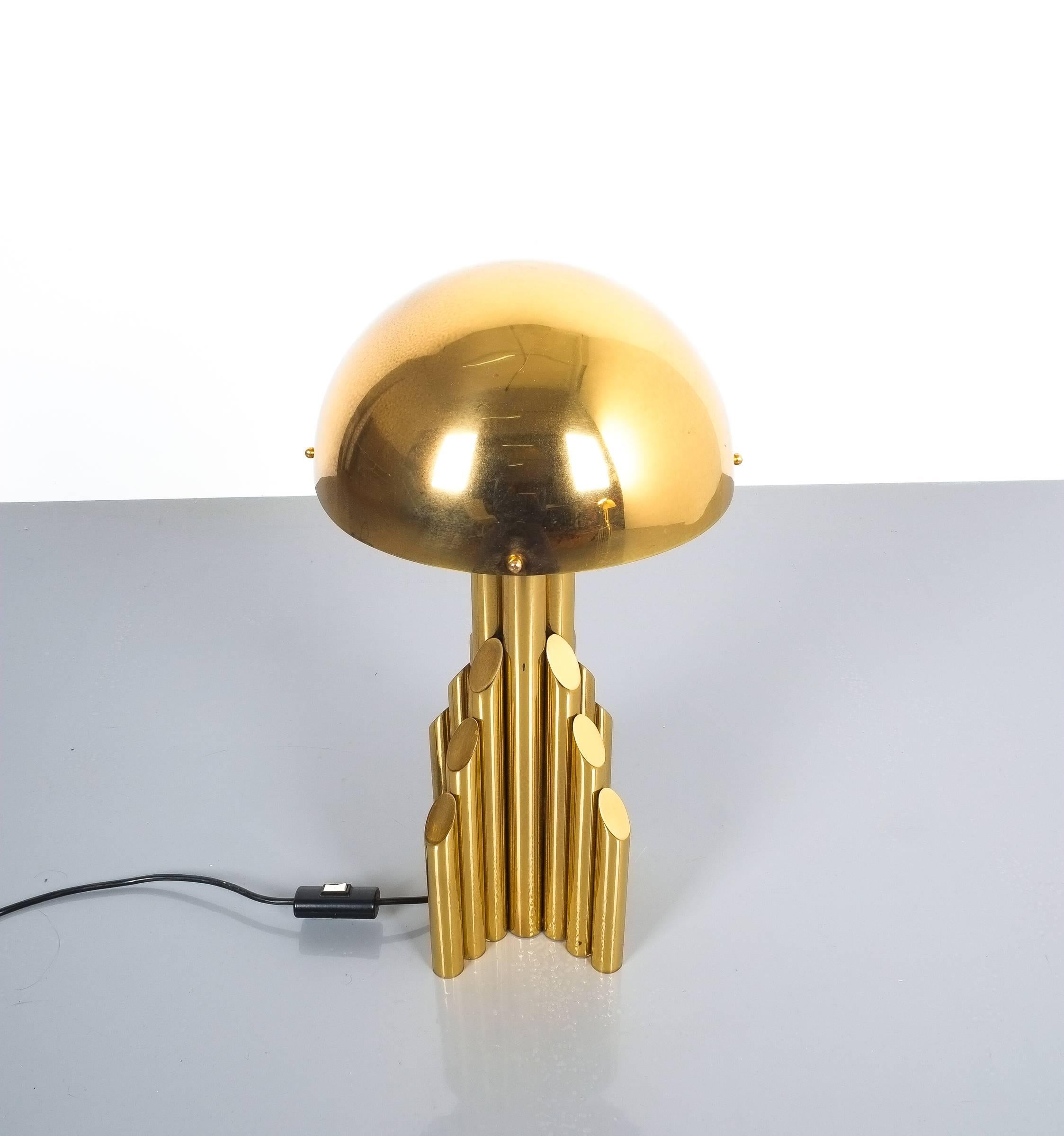 Pair of Tubular Brass Pipe Table Lamps Attributed to Staff, Germany, 1960 2