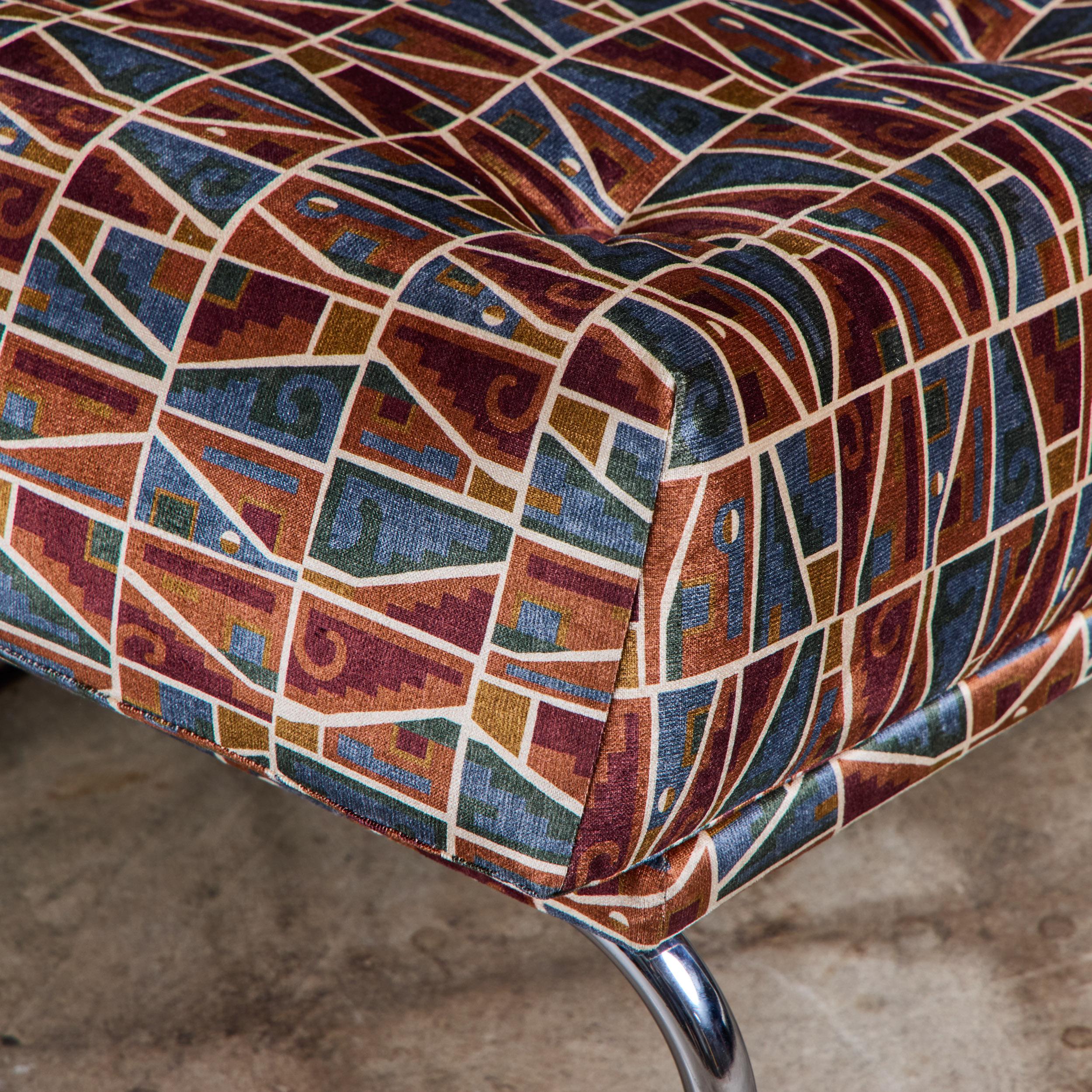 Paire de chaises longues tubulaires en porte-à-faux avec textiles Brook Perdigon en vente 6