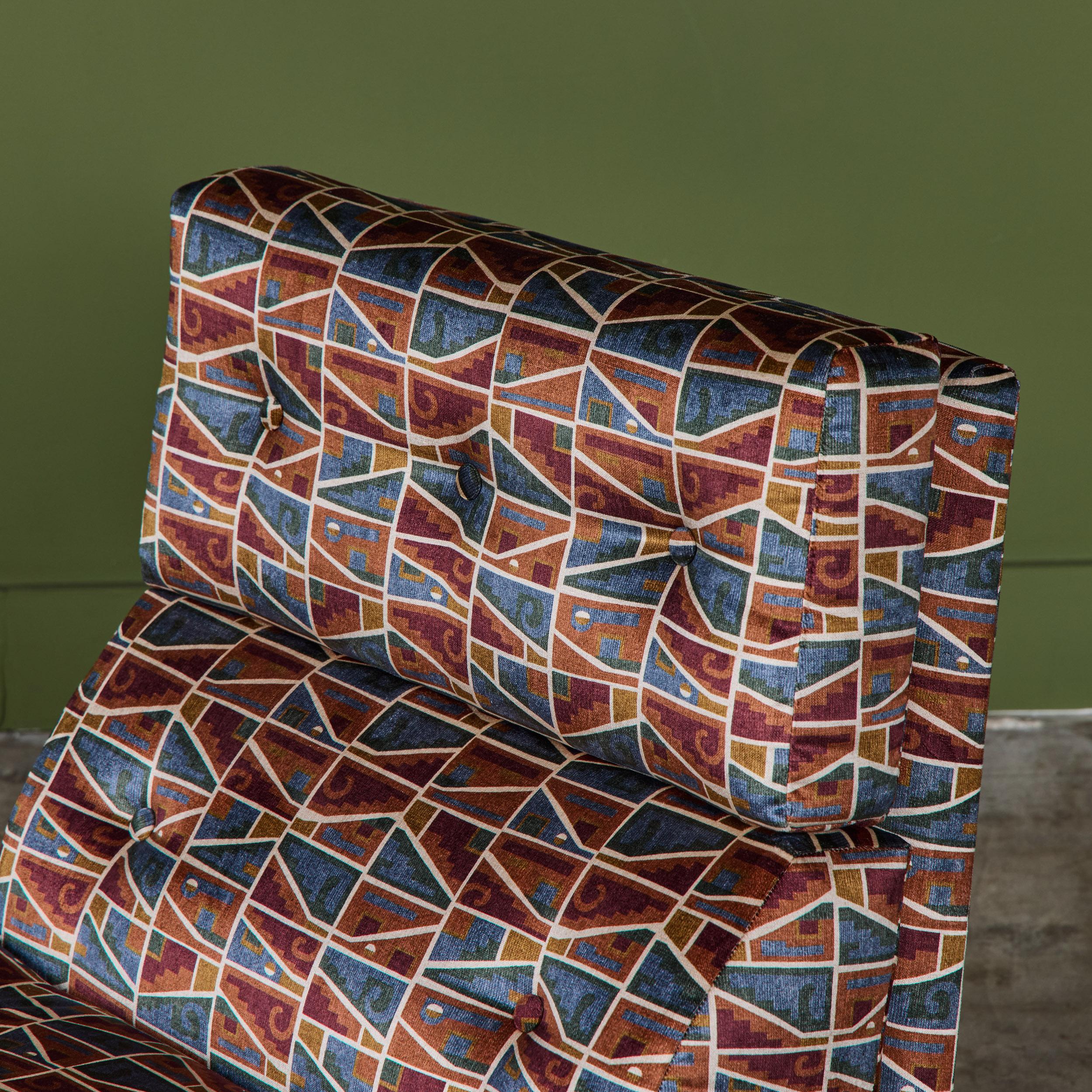 Paire de chaises longues tubulaires en porte-à-faux avec textiles Brook Perdigon en vente 8