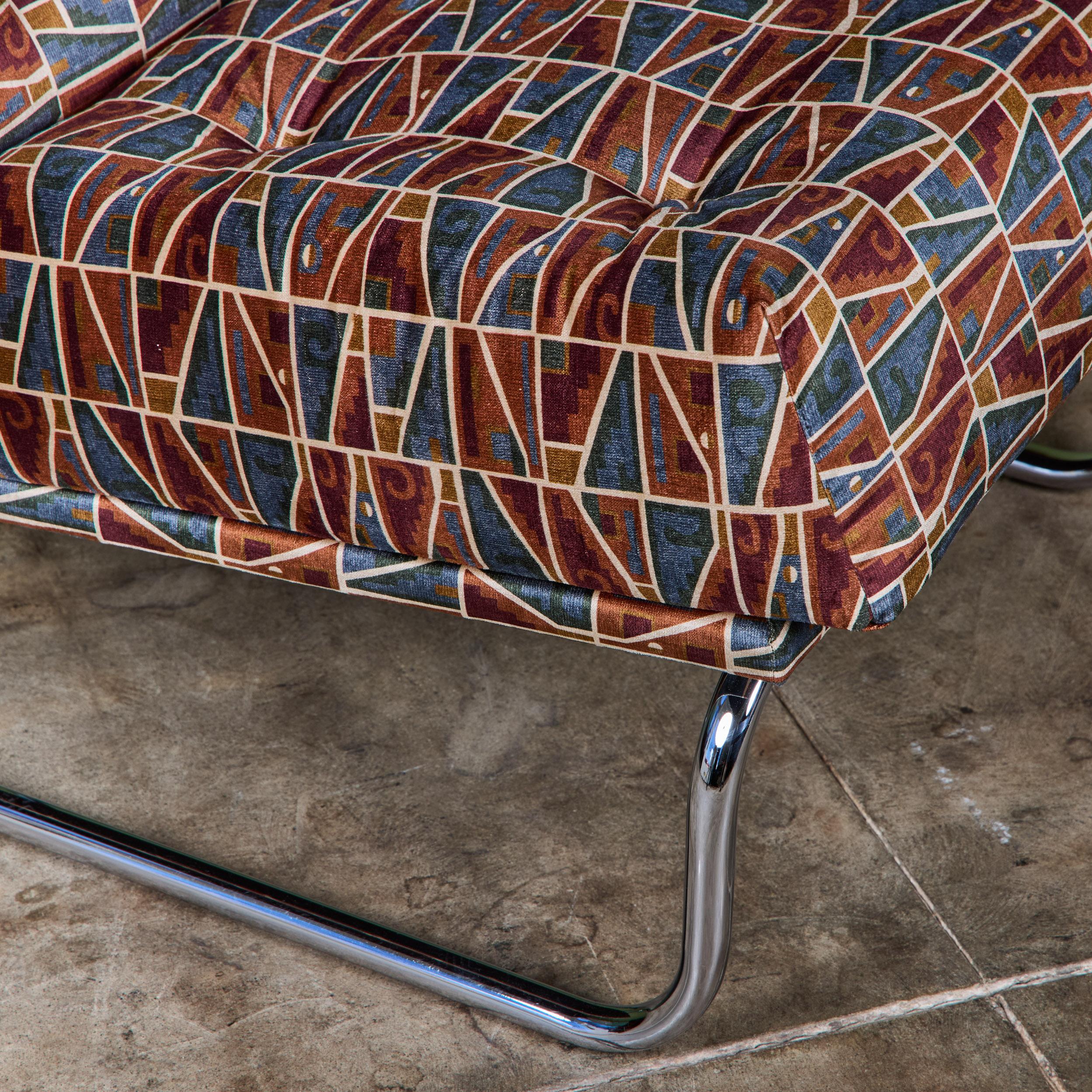 Paire de chaises longues tubulaires en porte-à-faux avec textiles Brook Perdigon en vente 10