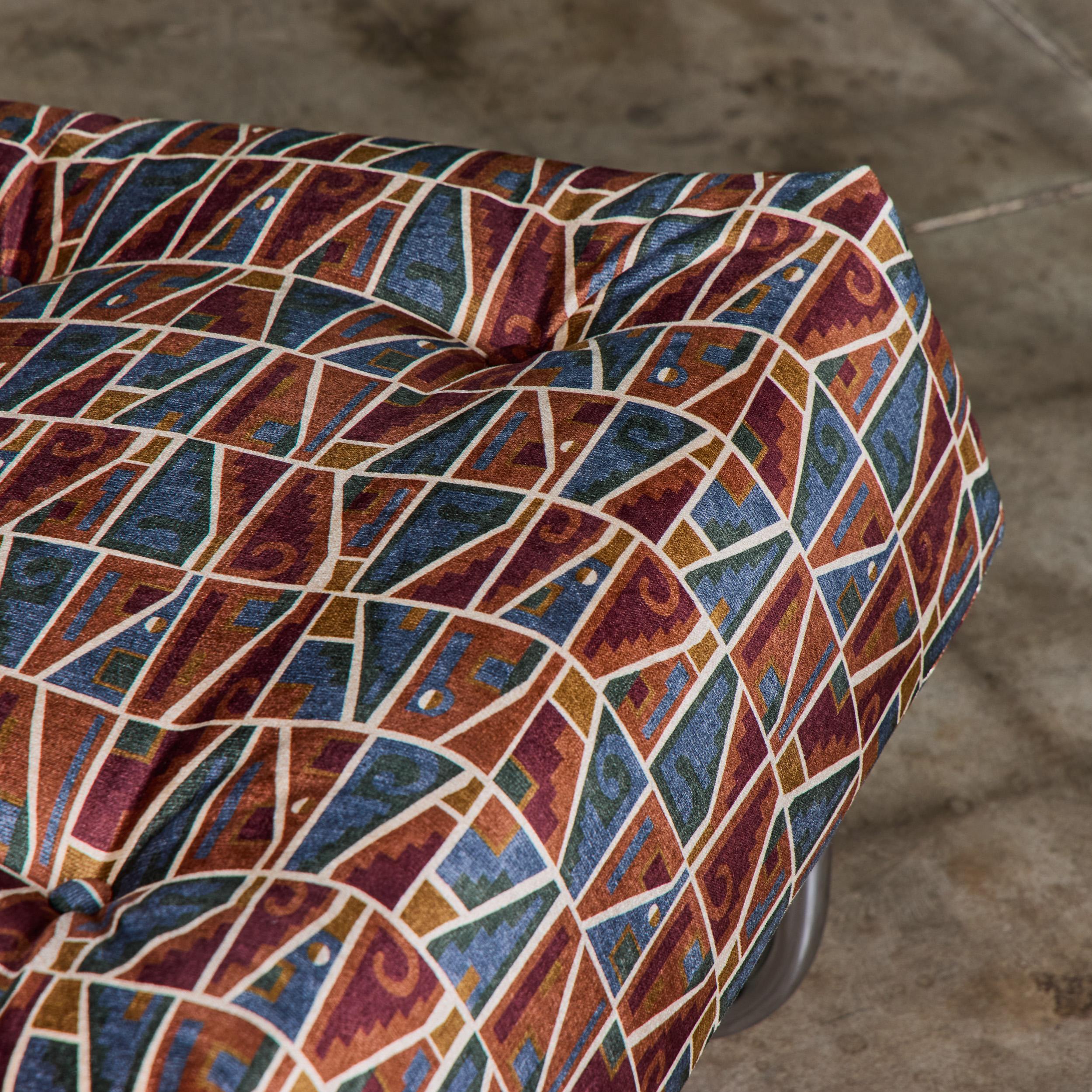 Paire de chaises longues tubulaires en porte-à-faux avec textiles Brook Perdigon en vente 11