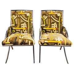 Pair of Tubular Chrome Armchairs