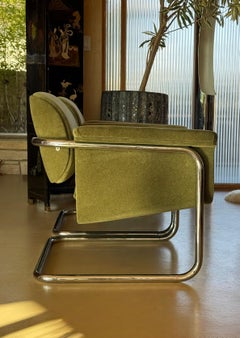 Pair of chrome lounge chairs by Thonet, mid 20th century
