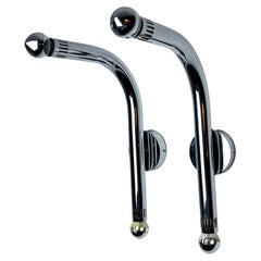 Pair of tubular chrome wall lights Italy, 1970