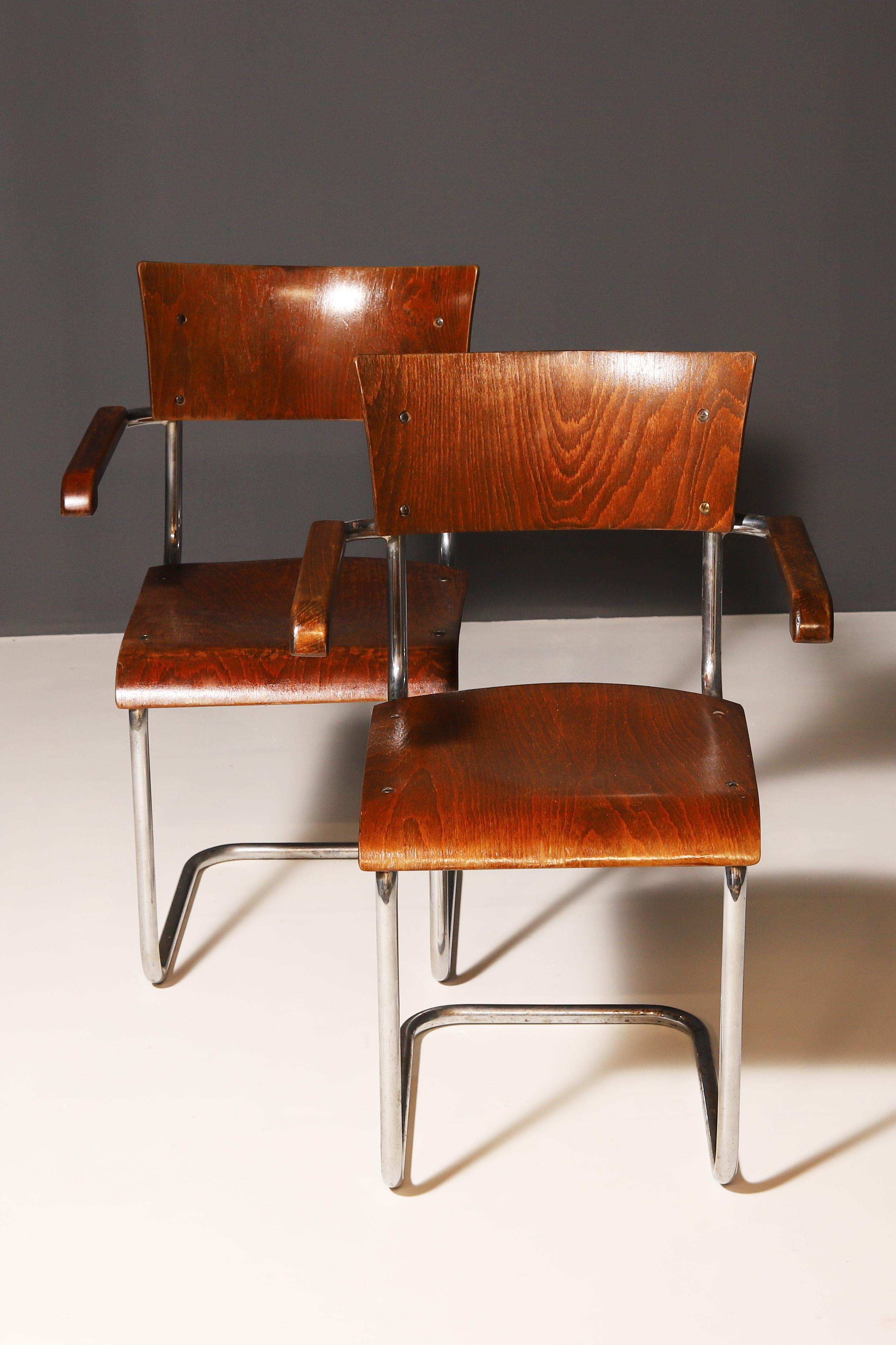Pair of tubular desk chairs B43 by Mart Stam, 1930´s For Sale 3