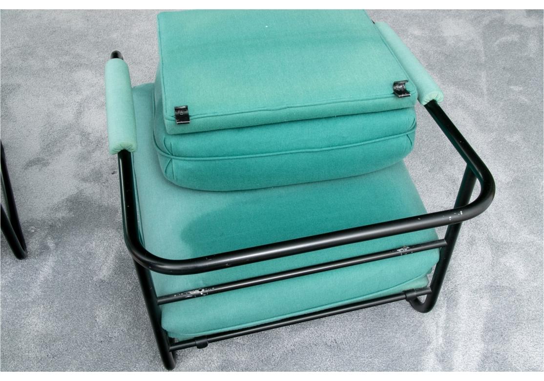 Pair of Tubular Metal Lounge Chairs from the Pace Collection For Sale 6