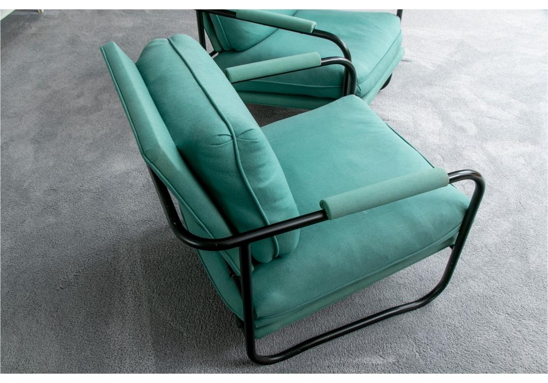 Pair of Tubular Metal Lounge Chairs from the Pace Collection For Sale 7