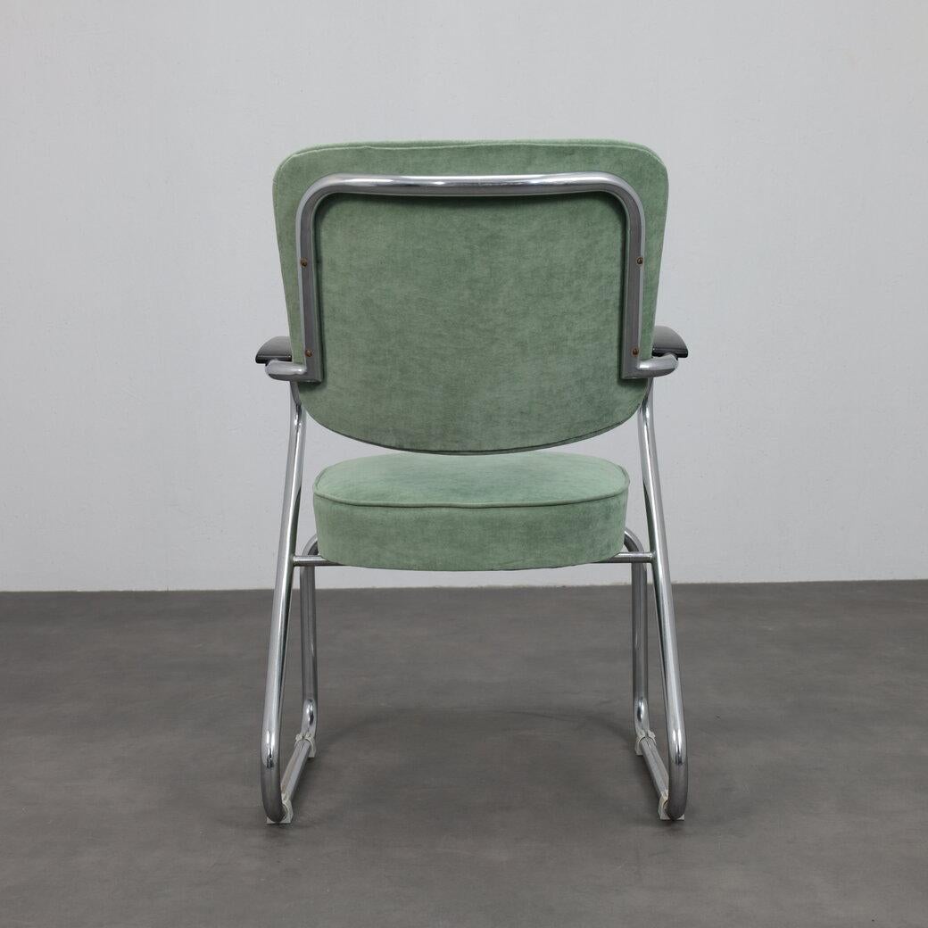 Pair of Tubular Steel Armchairs by Paul Schuitema for Fana Metal Netherlands 50s For Sale 1