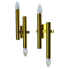 Pair of tubular wall lights from the Sciolari house, Italy, 1970