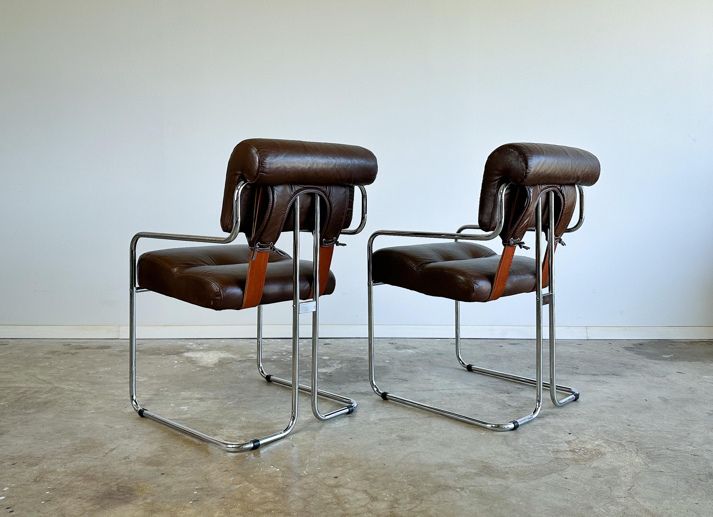 Italian Pair of Tucroma Chairs, Guido Faleschini, Italy, 1970s