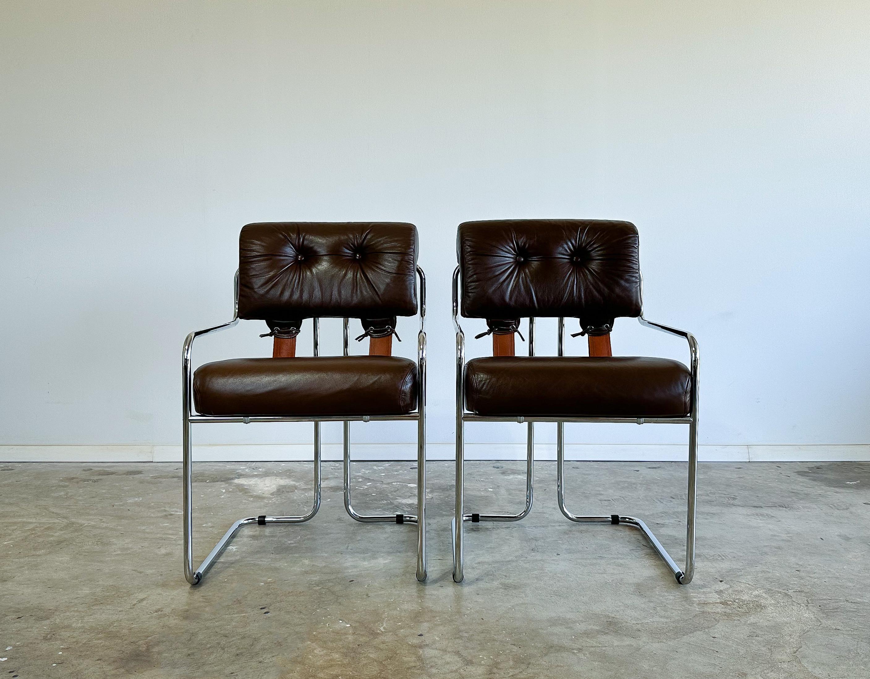 Pair of Tucroma Chairs, Guido Faleschini, Italy, 1970s In Good Condition In Round Rock, TX