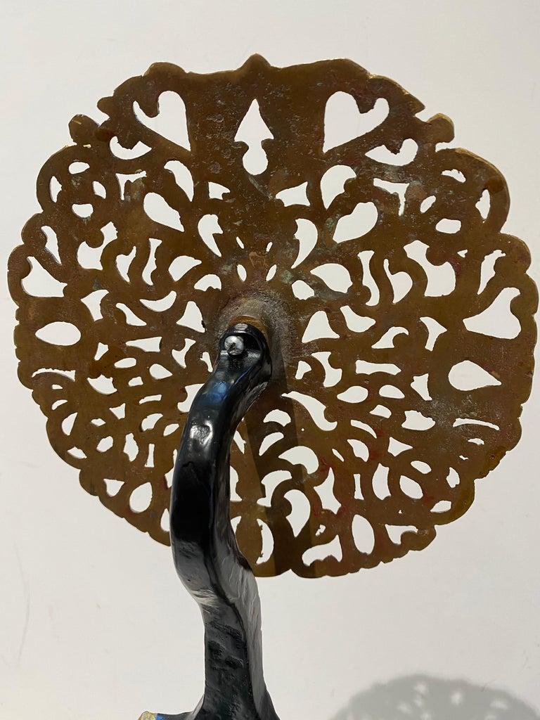 Wrought Iron Pair of Tudor Style Andirons For Sale