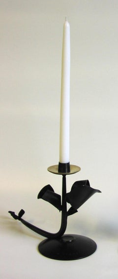 Pair of Tuft Candle Holders by Albert Paley in Formed and Fabricated Steel