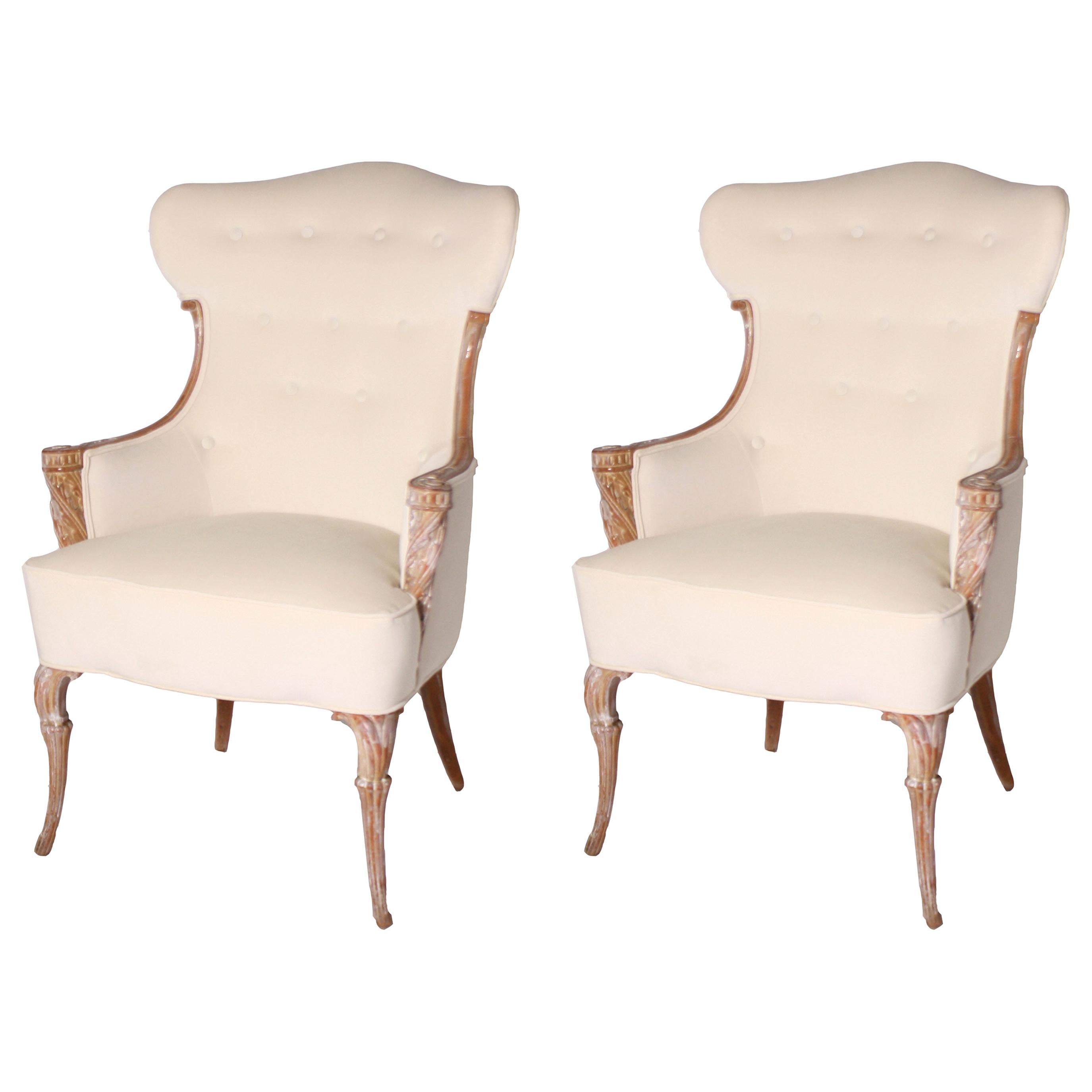 Pair of Tufted Chairs, circa 1940