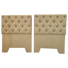 Pair of Tufted Linen Twin Headboards