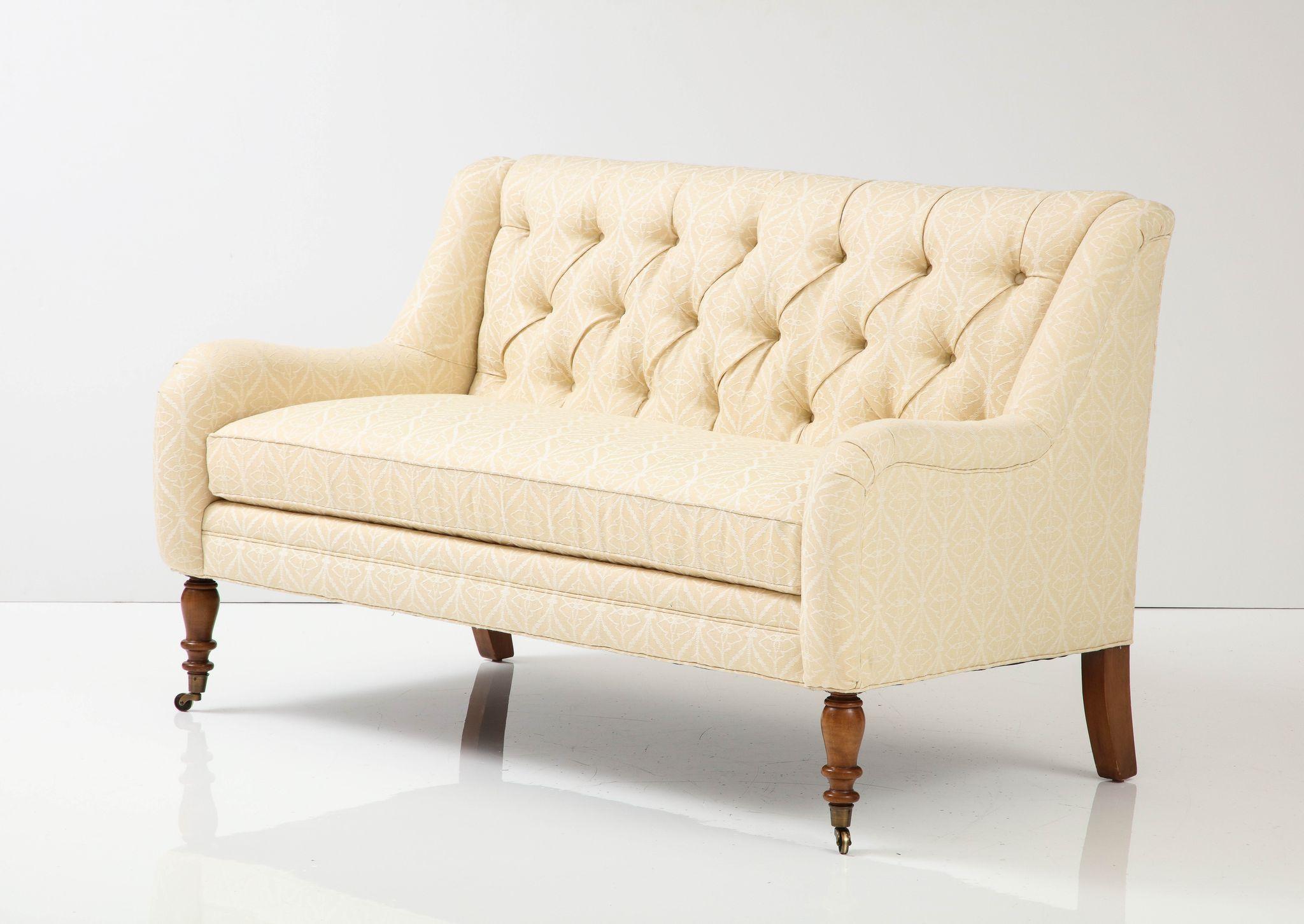 Pair of Tufted Loveseats For Sale 6