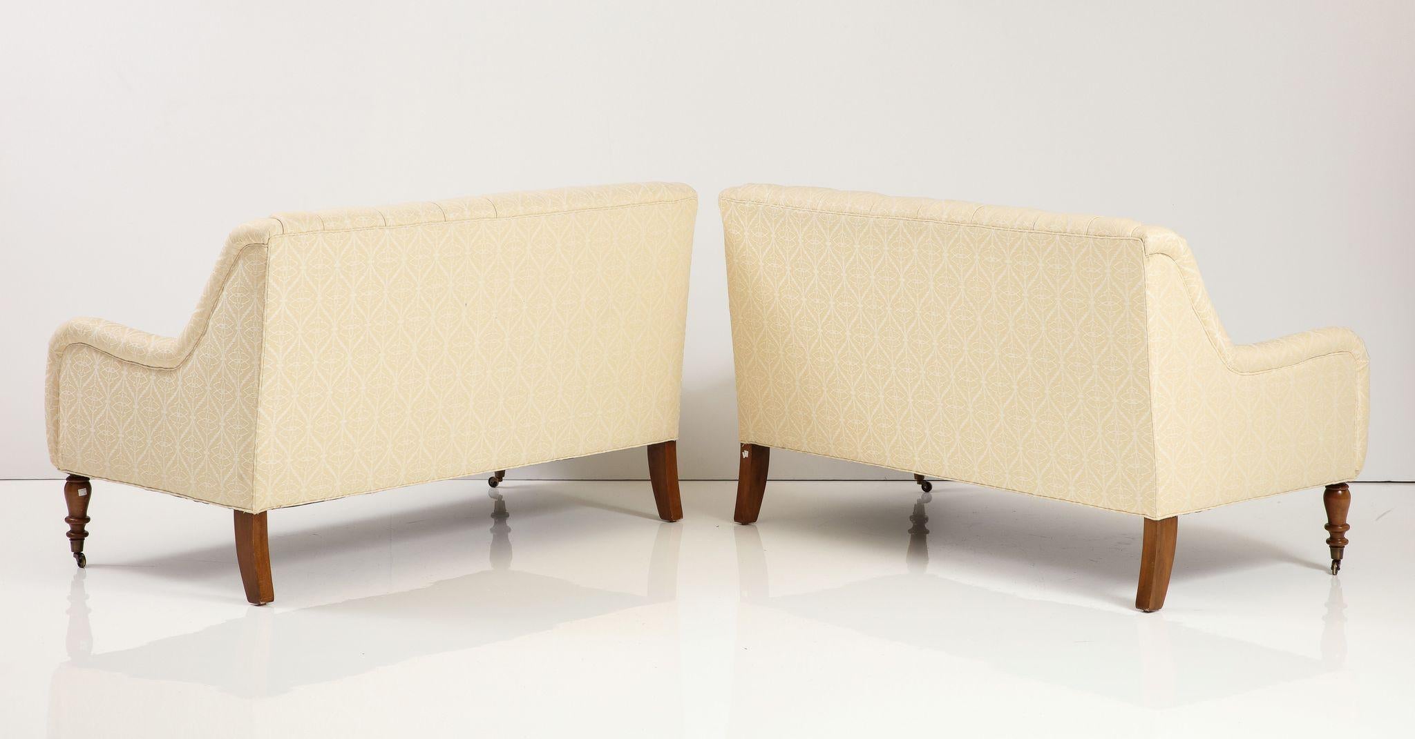 Pair of Tufted Loveseats 8