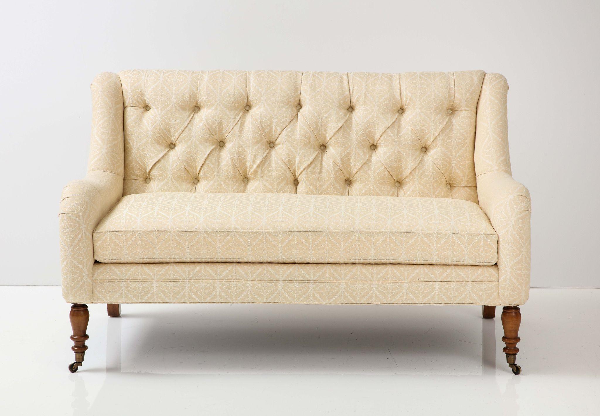 Pair of Tufted Loveseats For Sale 9