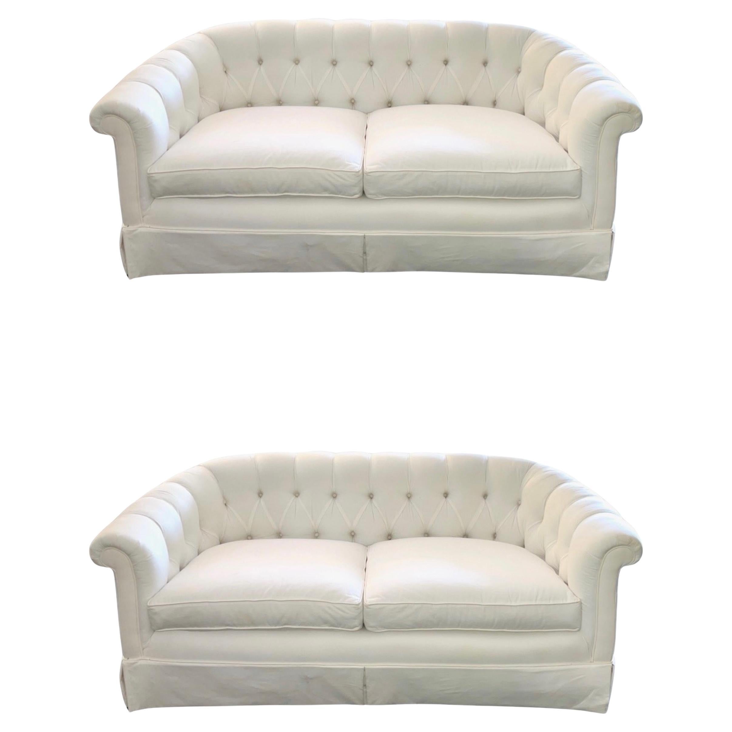 Pair of Tufted Loveseats