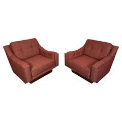 Ein Paar getuftete Lounge-Sessel aus der Mitte des Jahrhunderts, neu gepolstert
