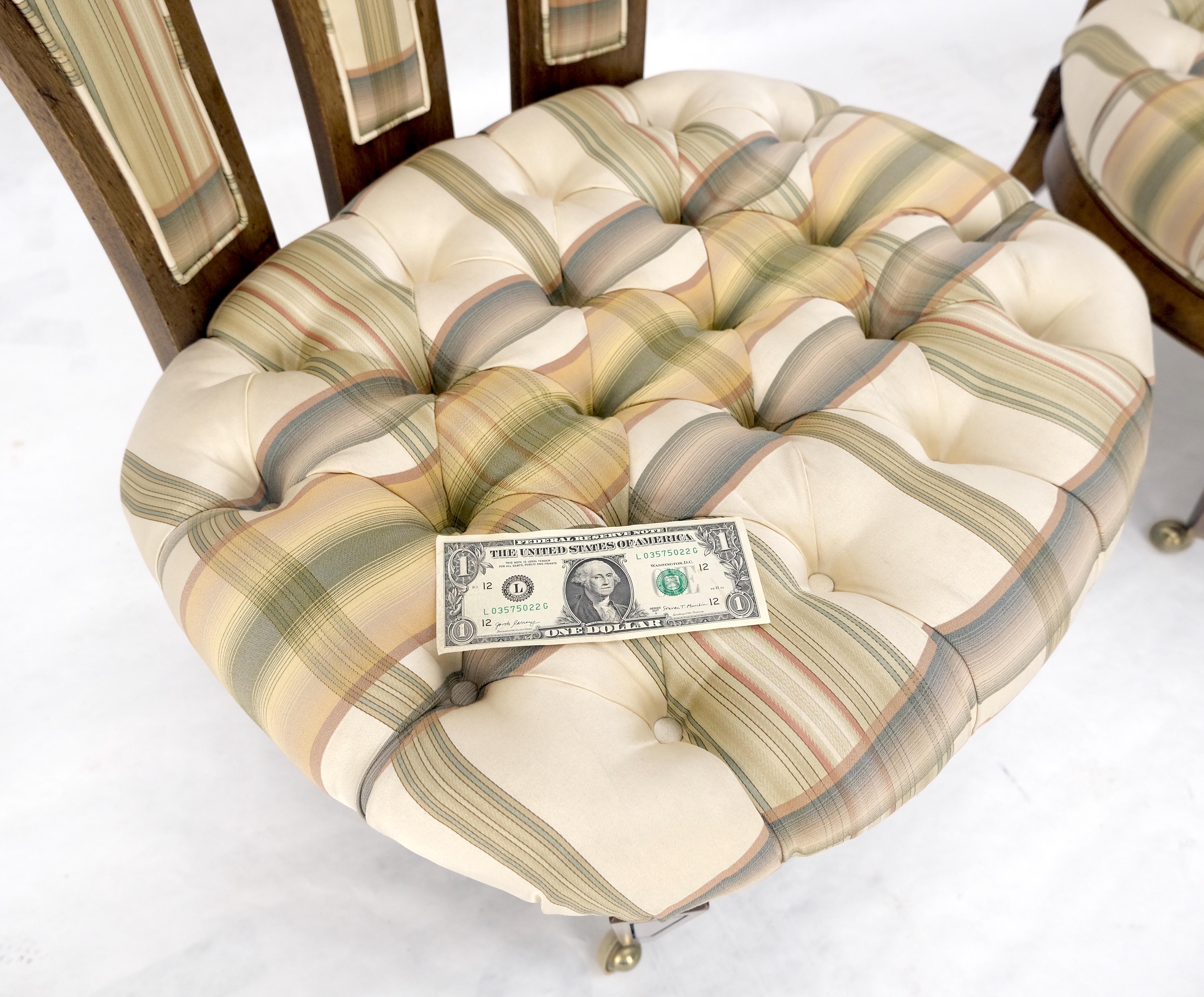 Paar von getufteten Sitzen Burl Wood Back Oval Sitze Slipper Stühle auf Katern MINT im Angebot 4