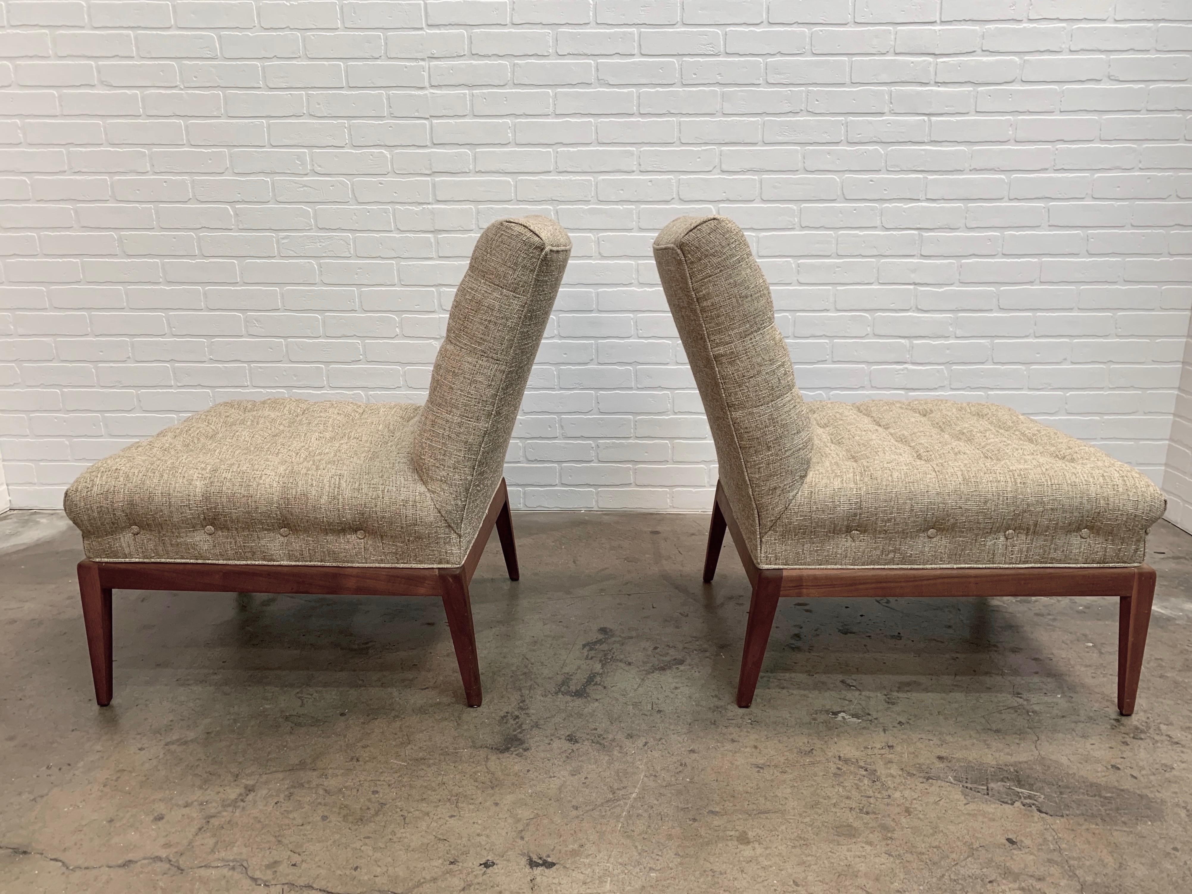 Pair of Tufted Slipper Chairs by Kipp Stewart 3
