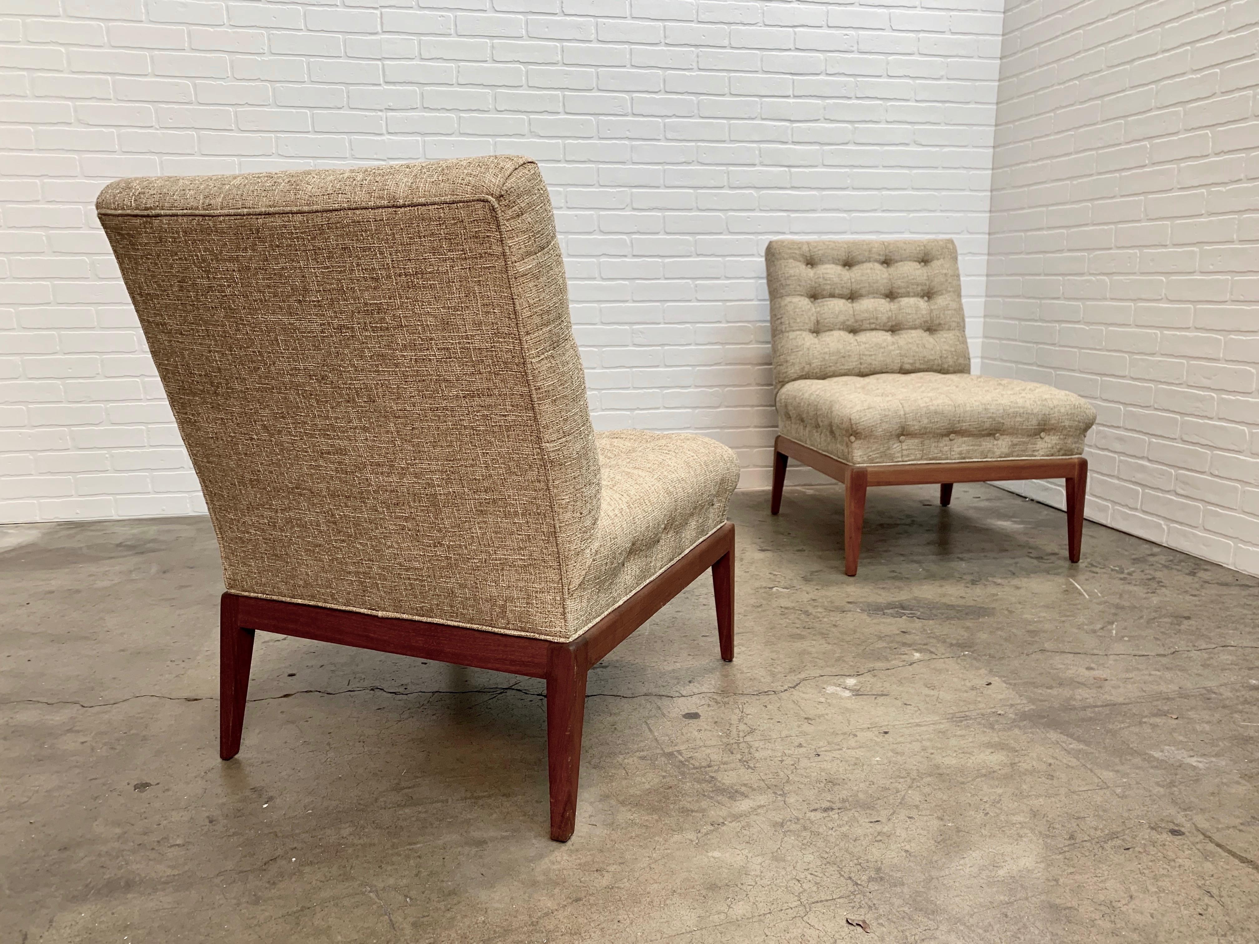 Pair of Tufted Slipper Chairs by Kipp Stewart 4