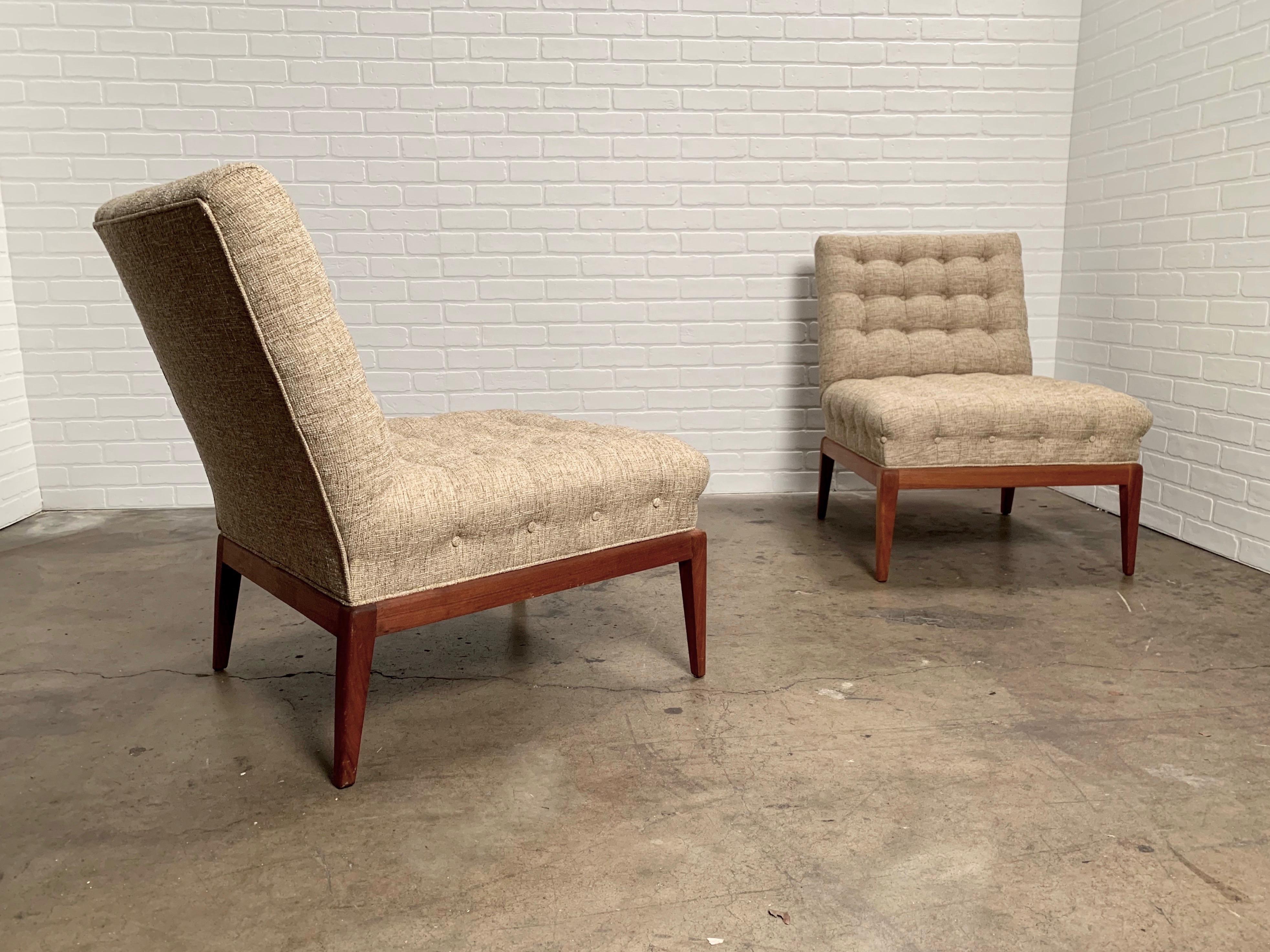 Pair of Tufted Slipper Chairs by Kipp Stewart 6