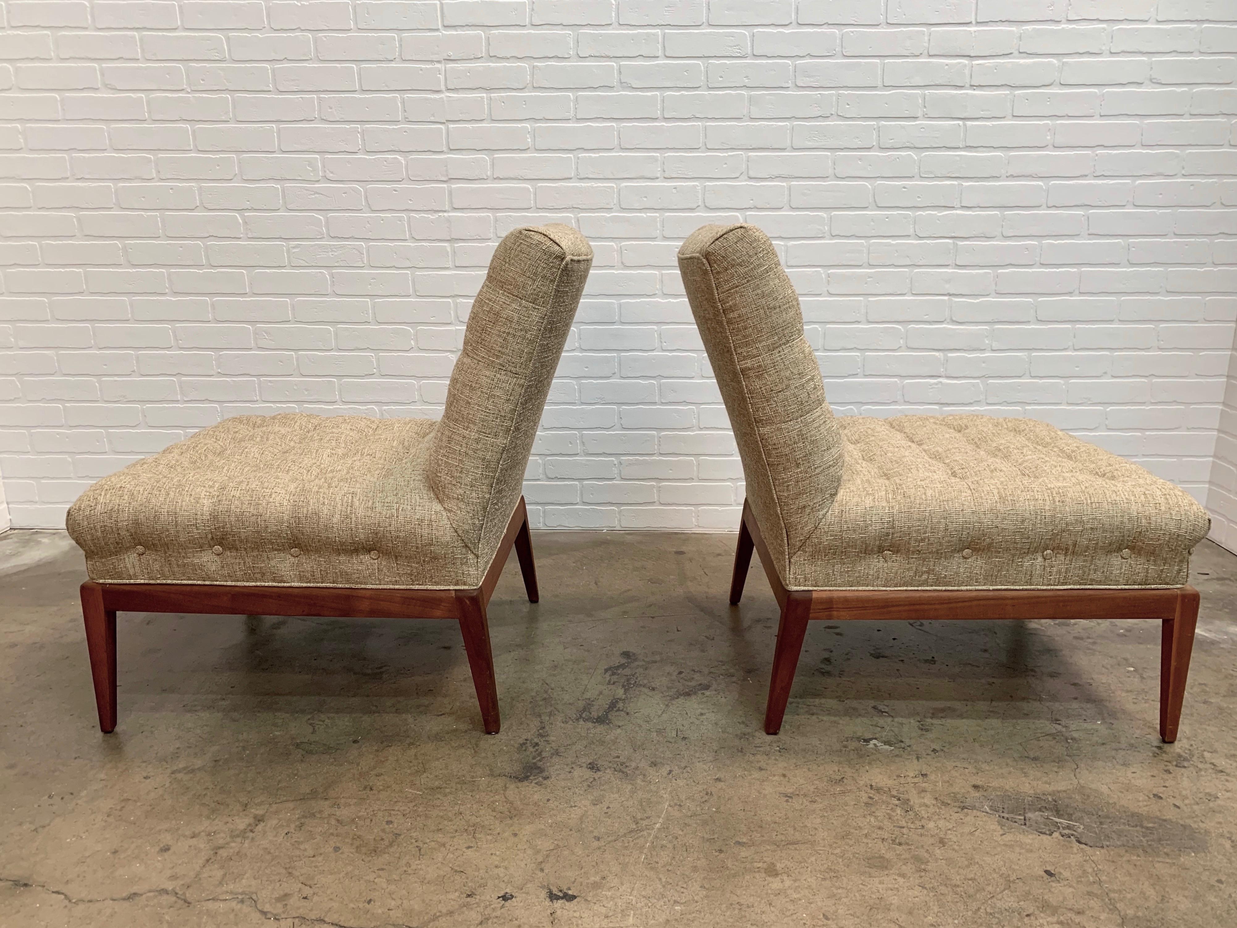 Pair of Tufted Slipper Chairs by Kipp Stewart 2