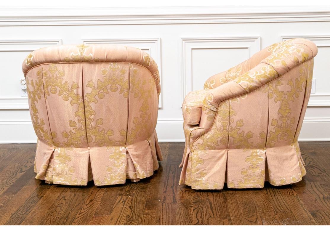20th Century Pair of Tufted Upholstered Club Chairs by Edward Ferrell Ltd.