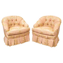 Pair of Tufted Upholstered Club Chairs by Edward Ferrell Ltd.